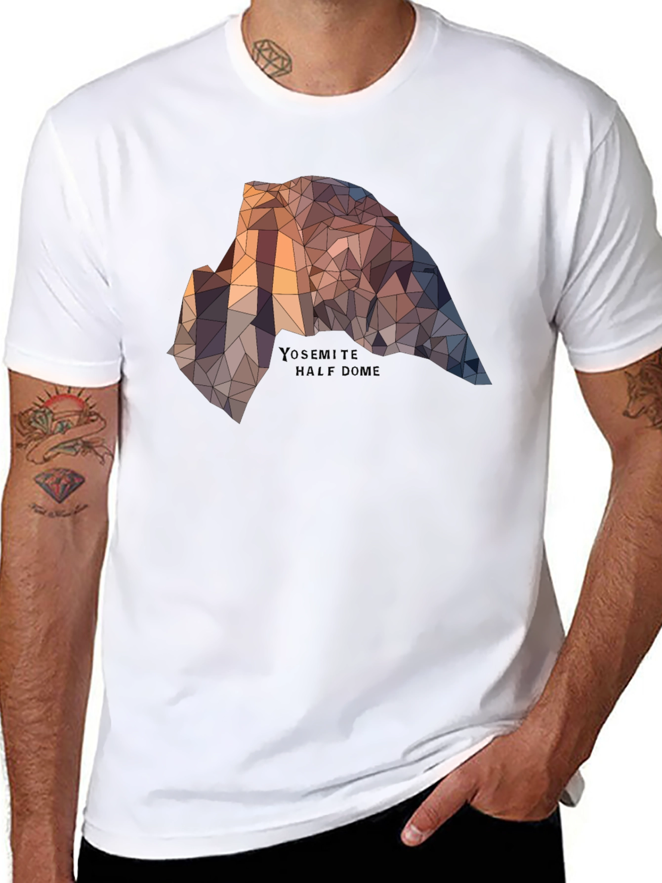 Yosemite Half Dome Graphic Tee - Geometric Design
