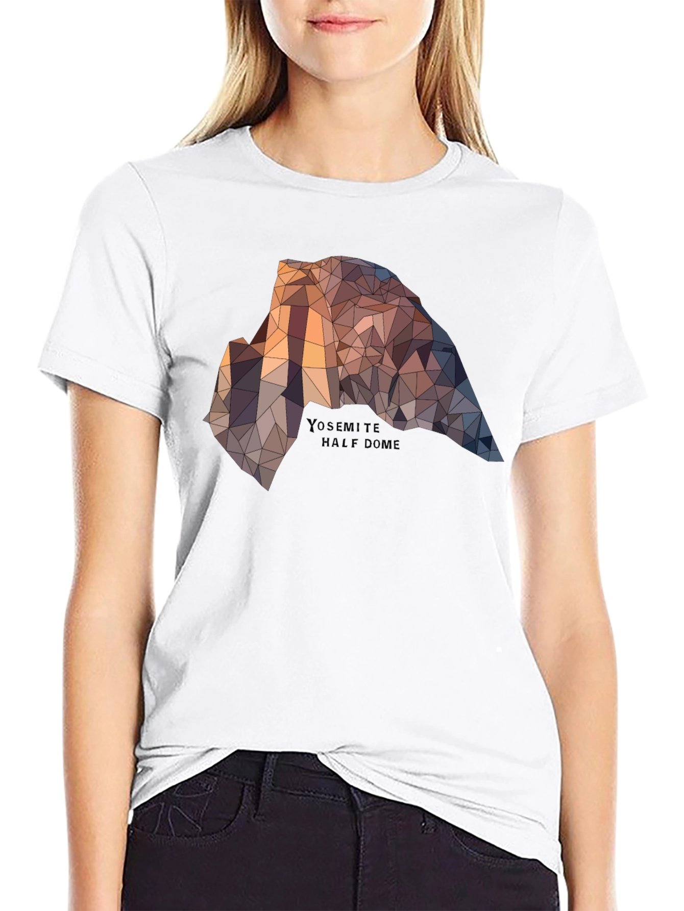 Yosemite Half Dome Graphic Tee - Geometric Design