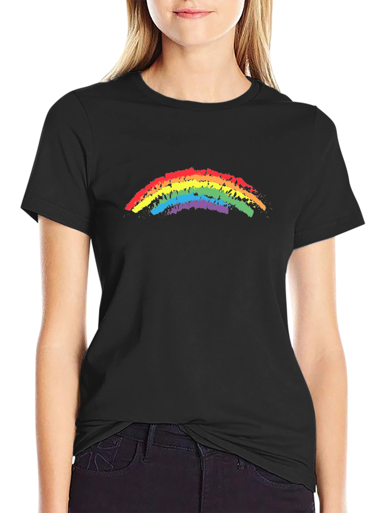 Rainbow Pride T-Shirt - Black Cotton Blend