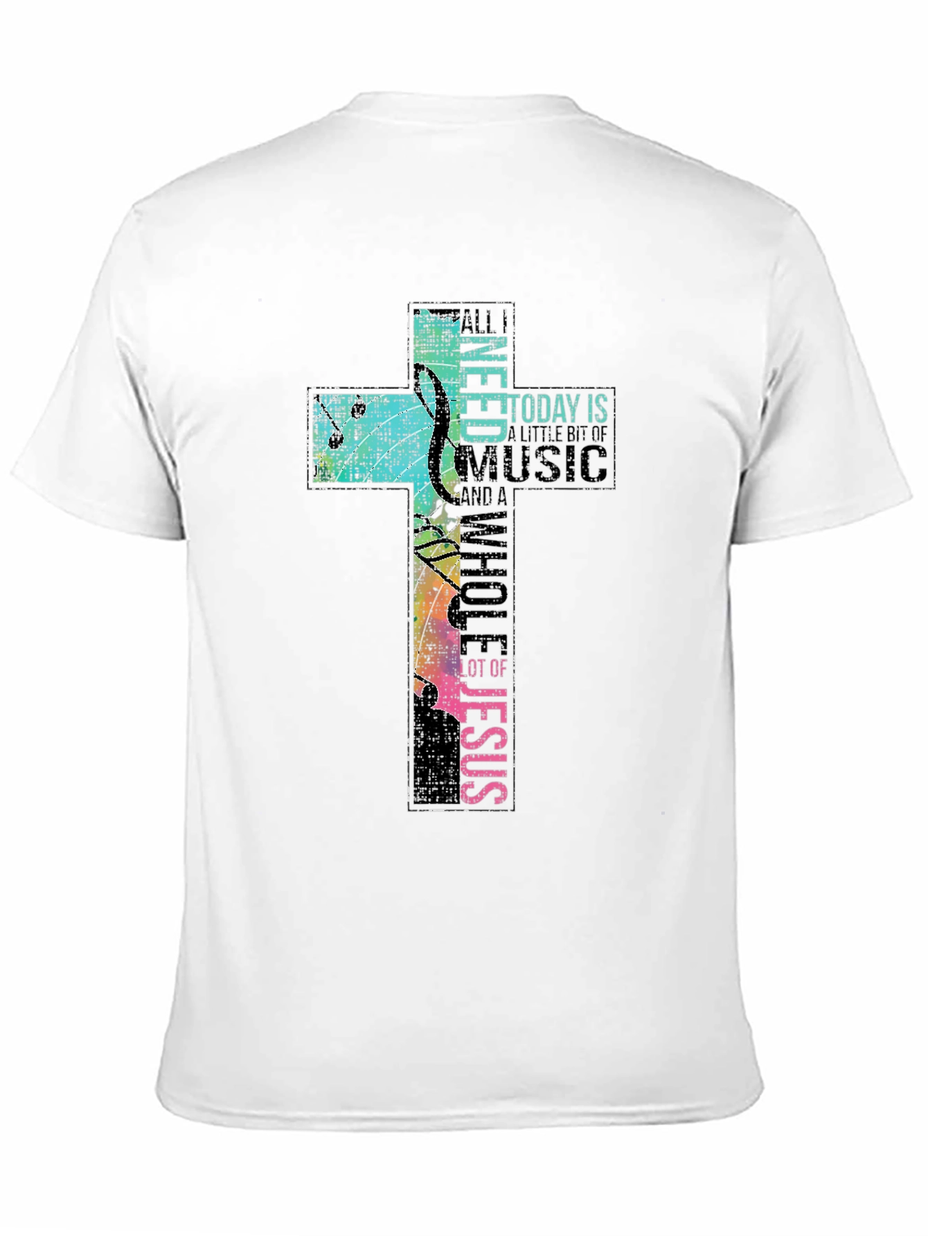 Christian Music Cross T-Shirt - Black