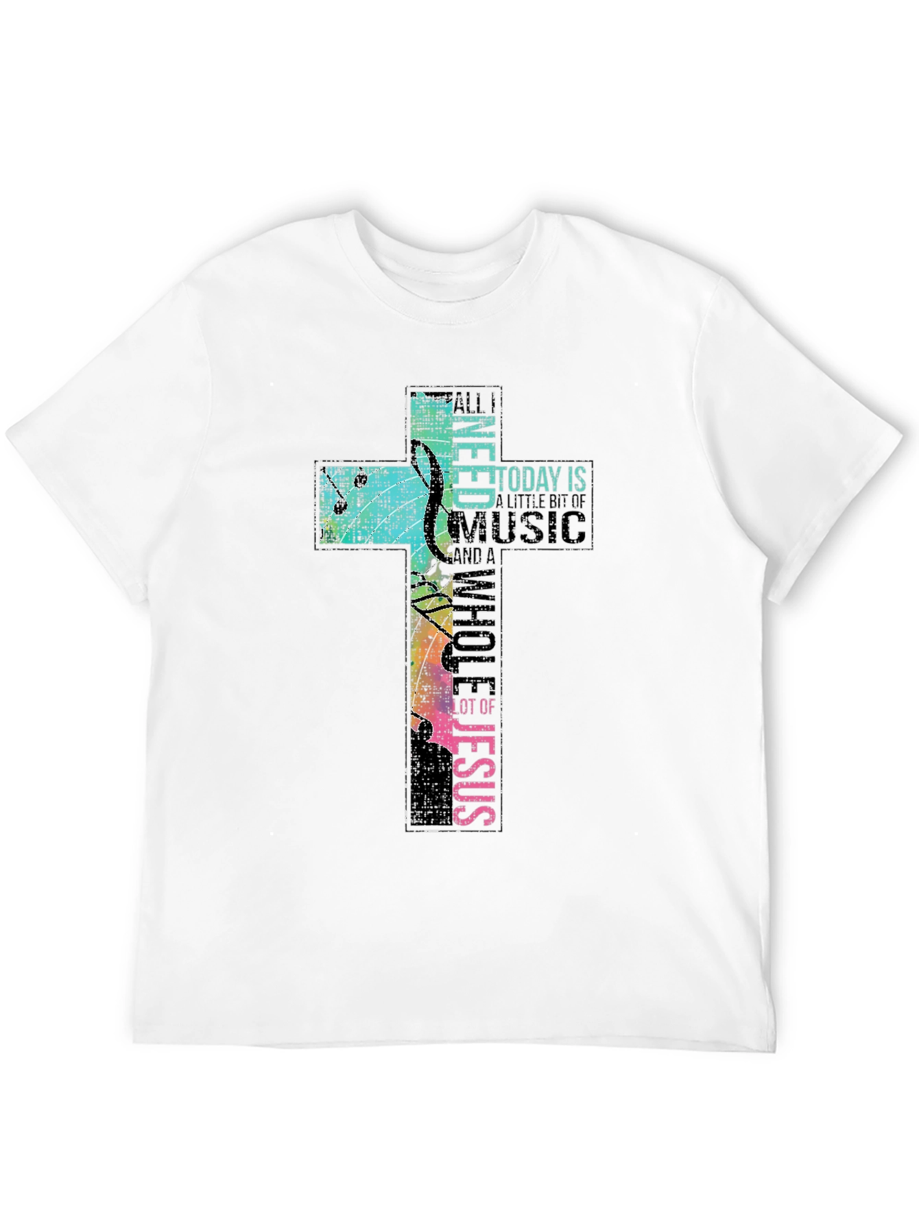 Christian Music Cross T-Shirt - Black
