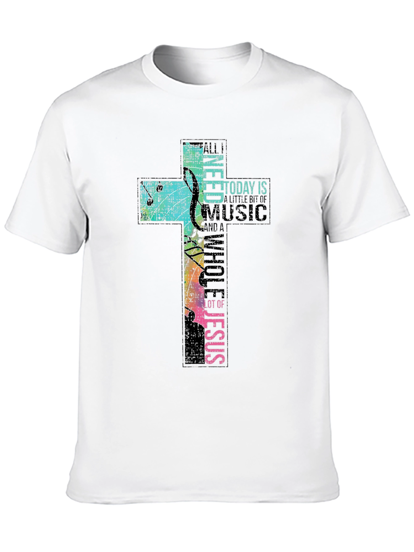 Christian Music Cross T-Shirt - Black