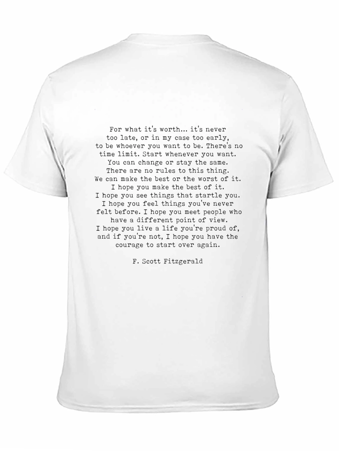 Inspirational F. Scott Fitzgerald Quote Black T-Shirt
