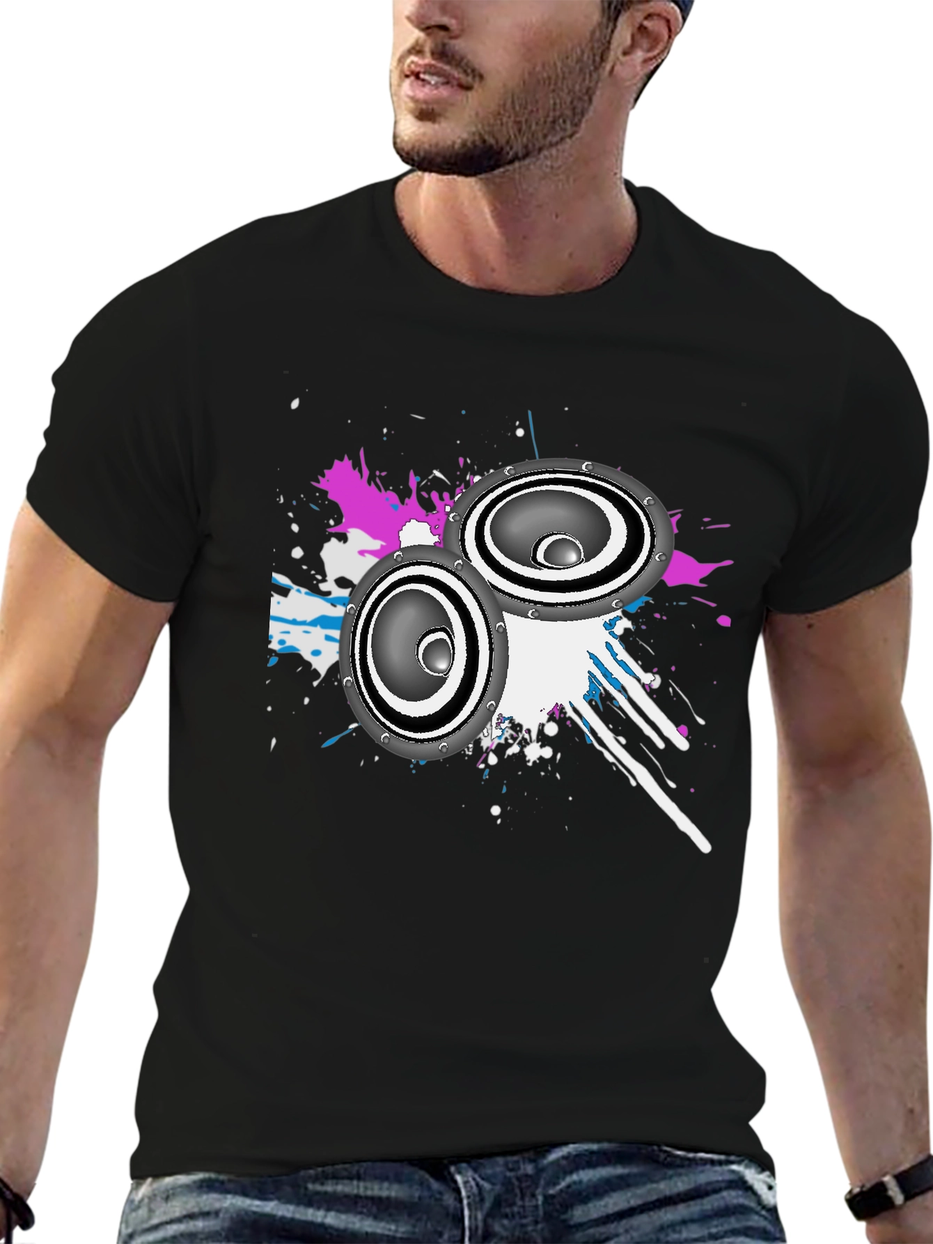 Speaker Graphic Black T-Shirt