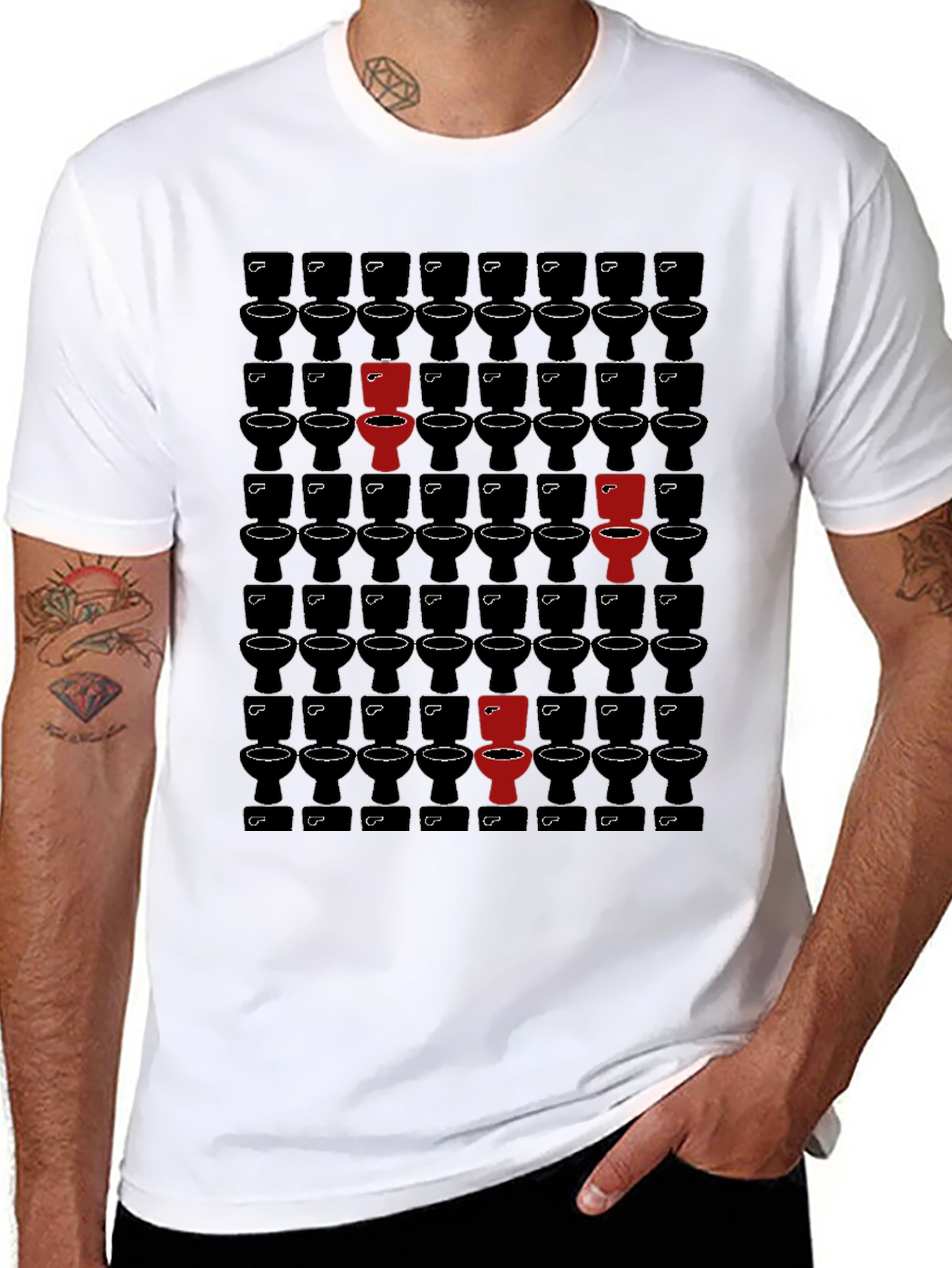 Unique Toilet Pattern T-Shirt