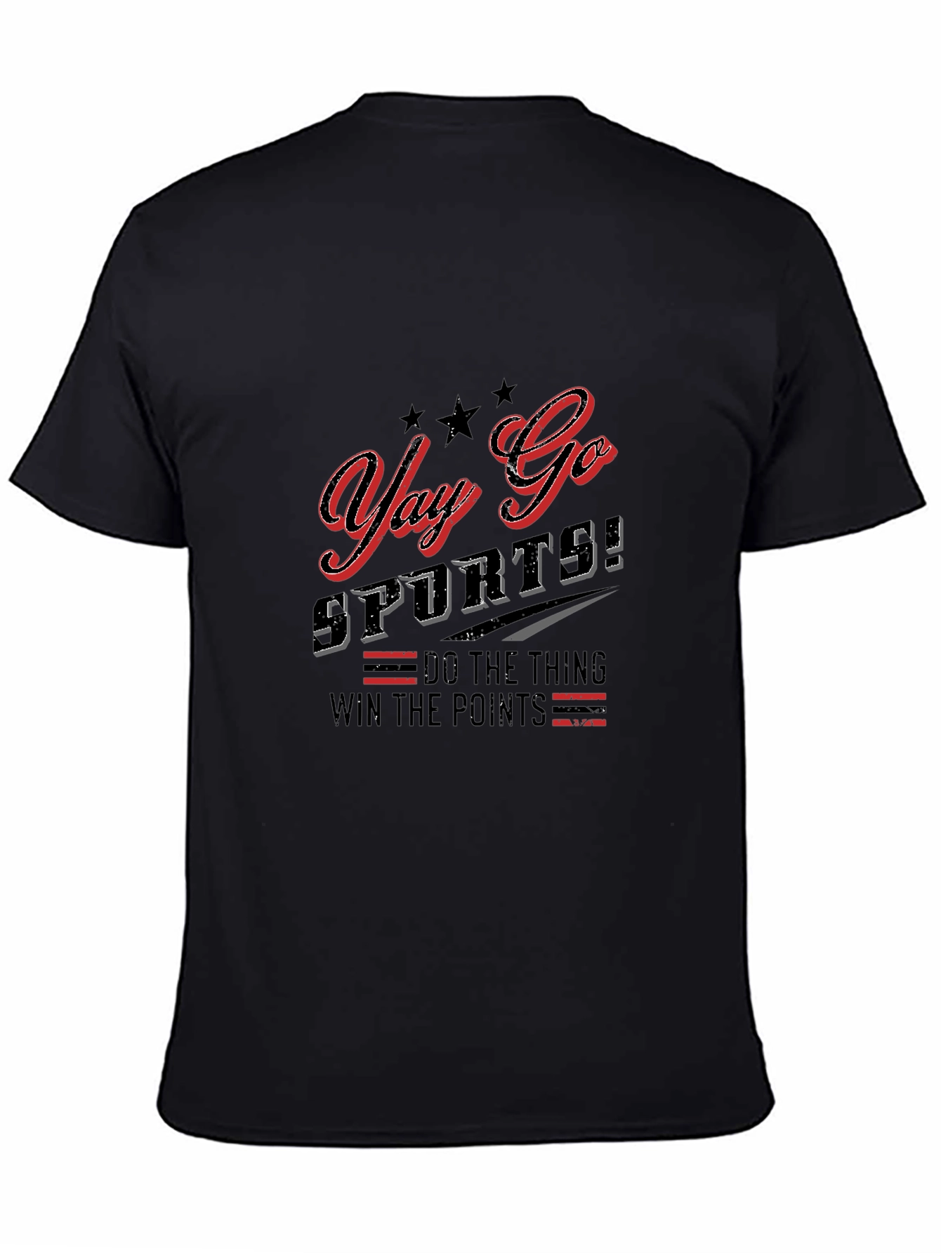 Yay Go Sports! Black Graphic Tee