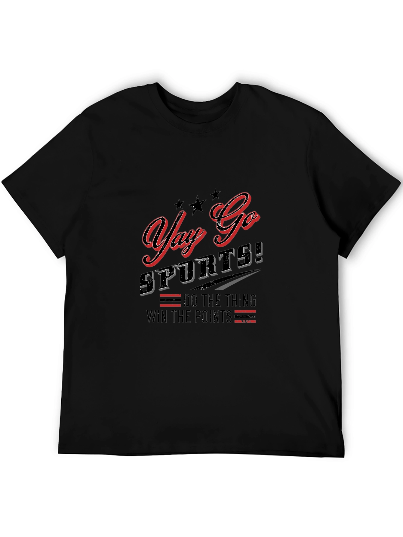 Yay Go Sports! Black Graphic Tee