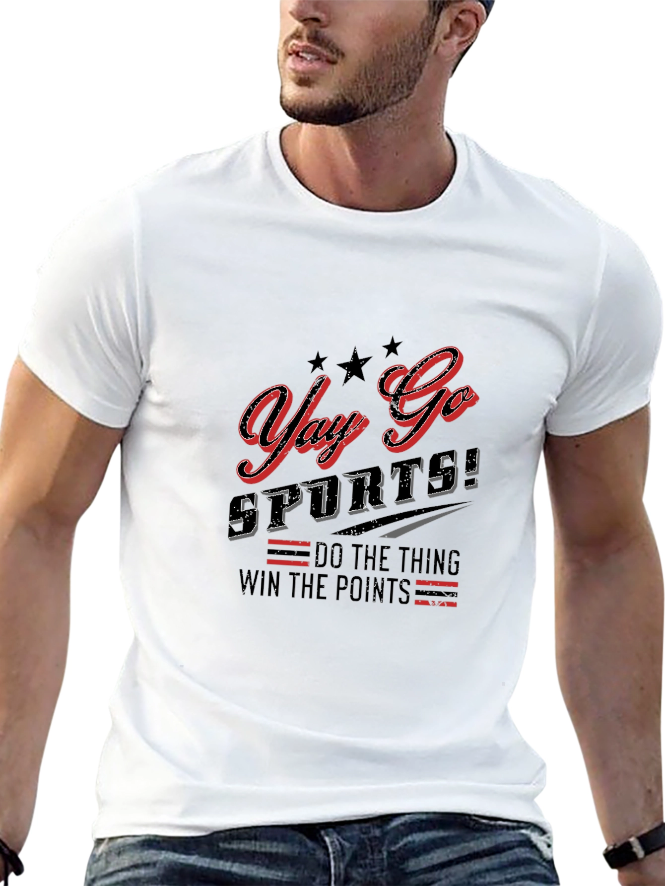 Yay Go Sports! Black Graphic Tee