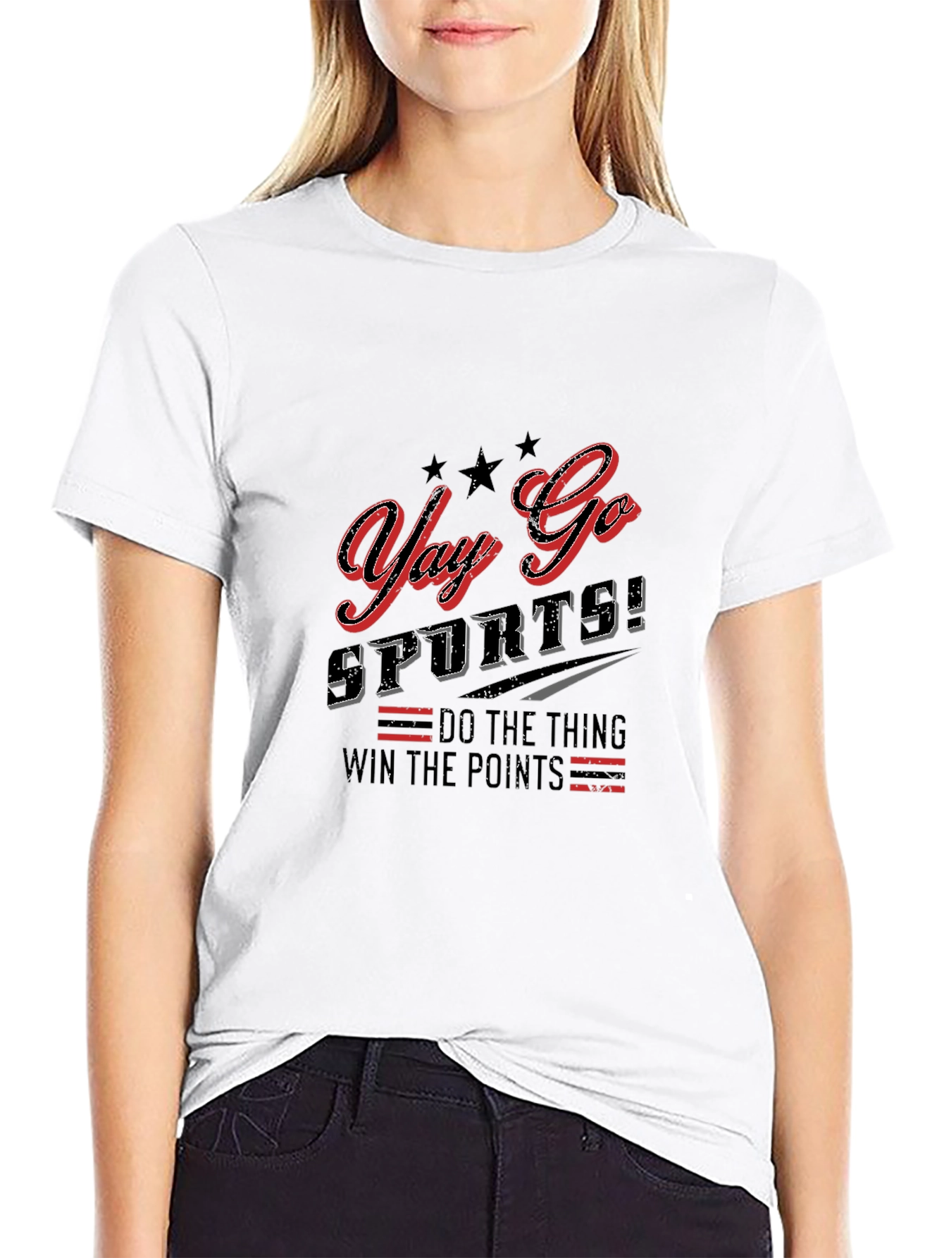 Yay Go Sports! Black Graphic Tee