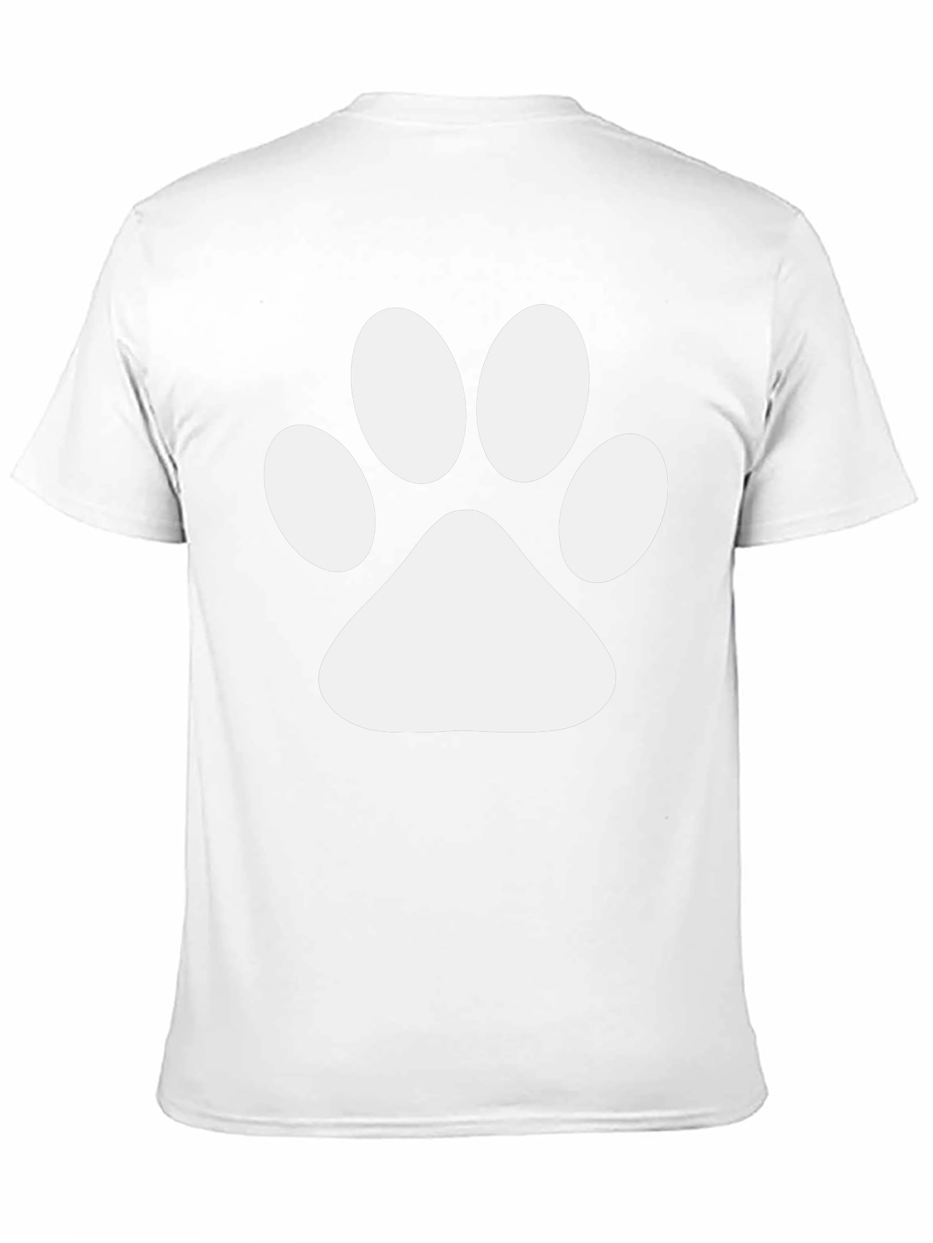 Black T-Shirt with White Paw Print Design
