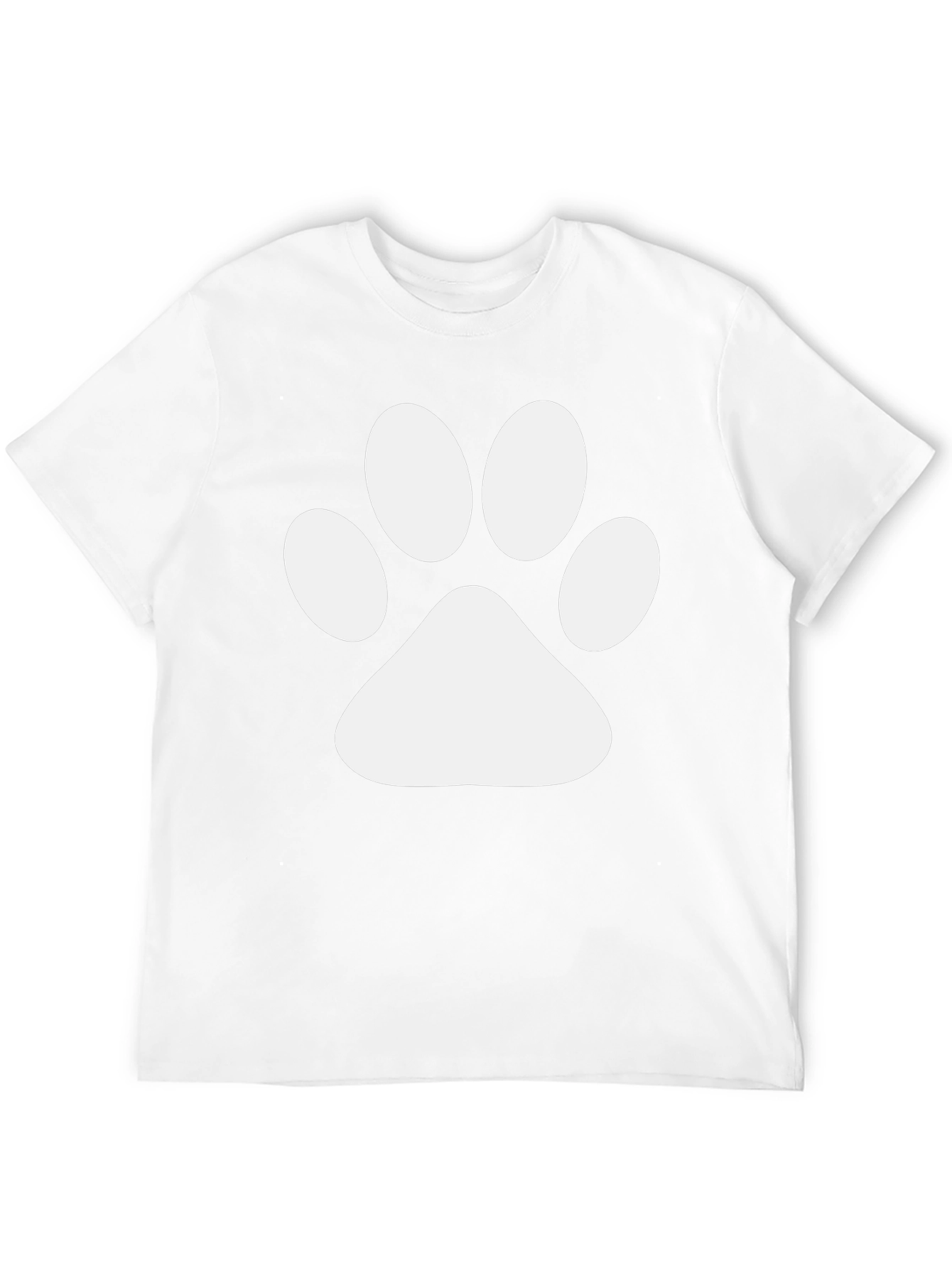 Black T-Shirt with White Paw Print Design