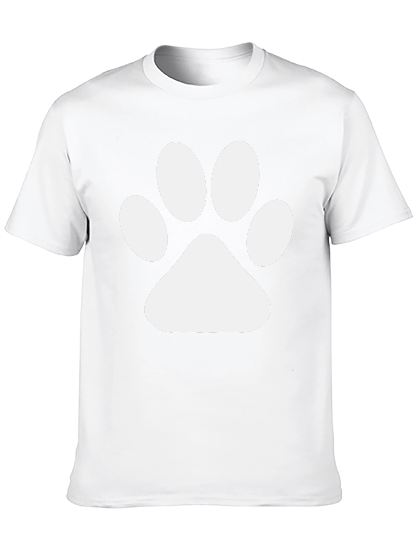 Black T-Shirt with White Paw Print Design