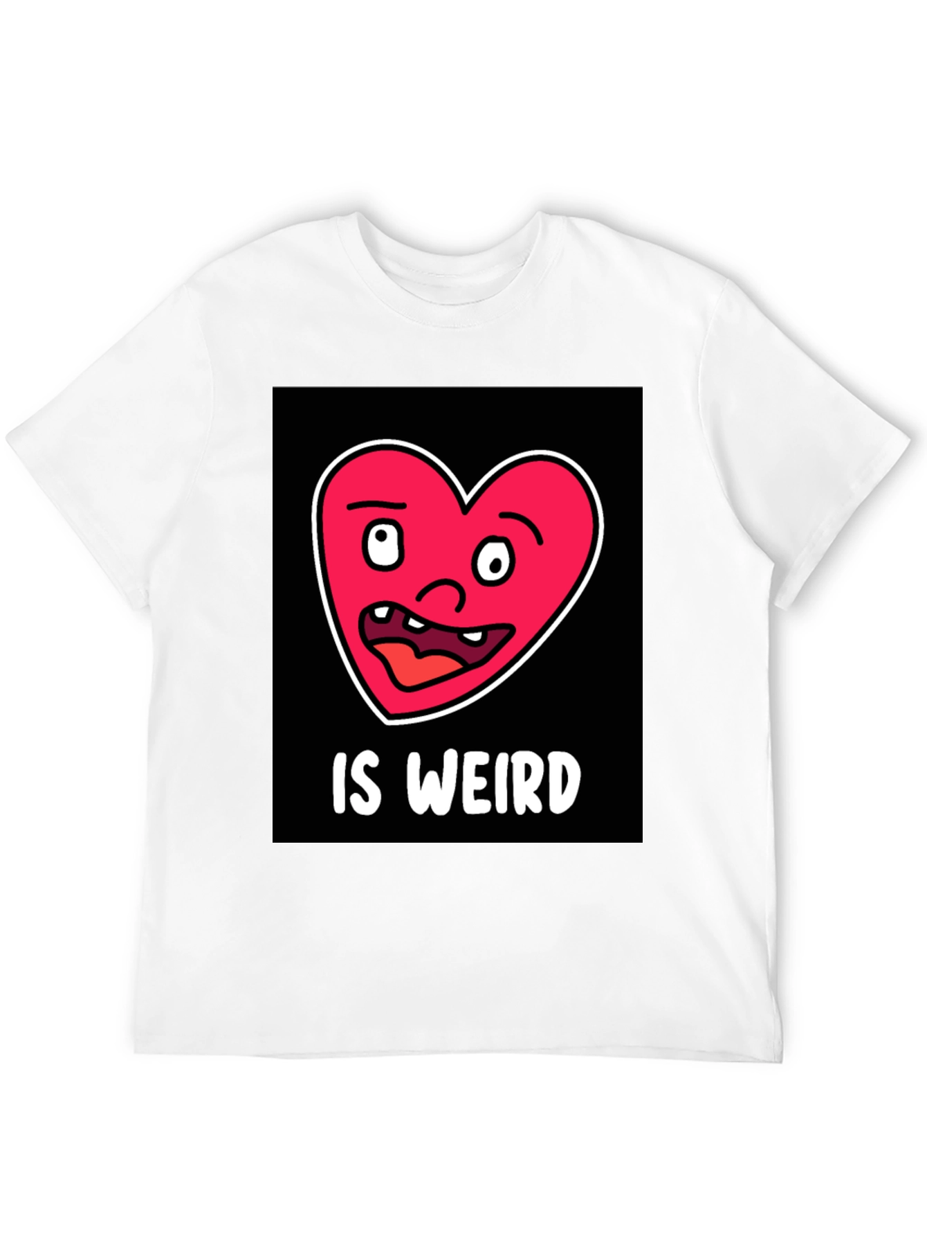 Funny Weird Heart T-Shirt - Black Cotton Tee