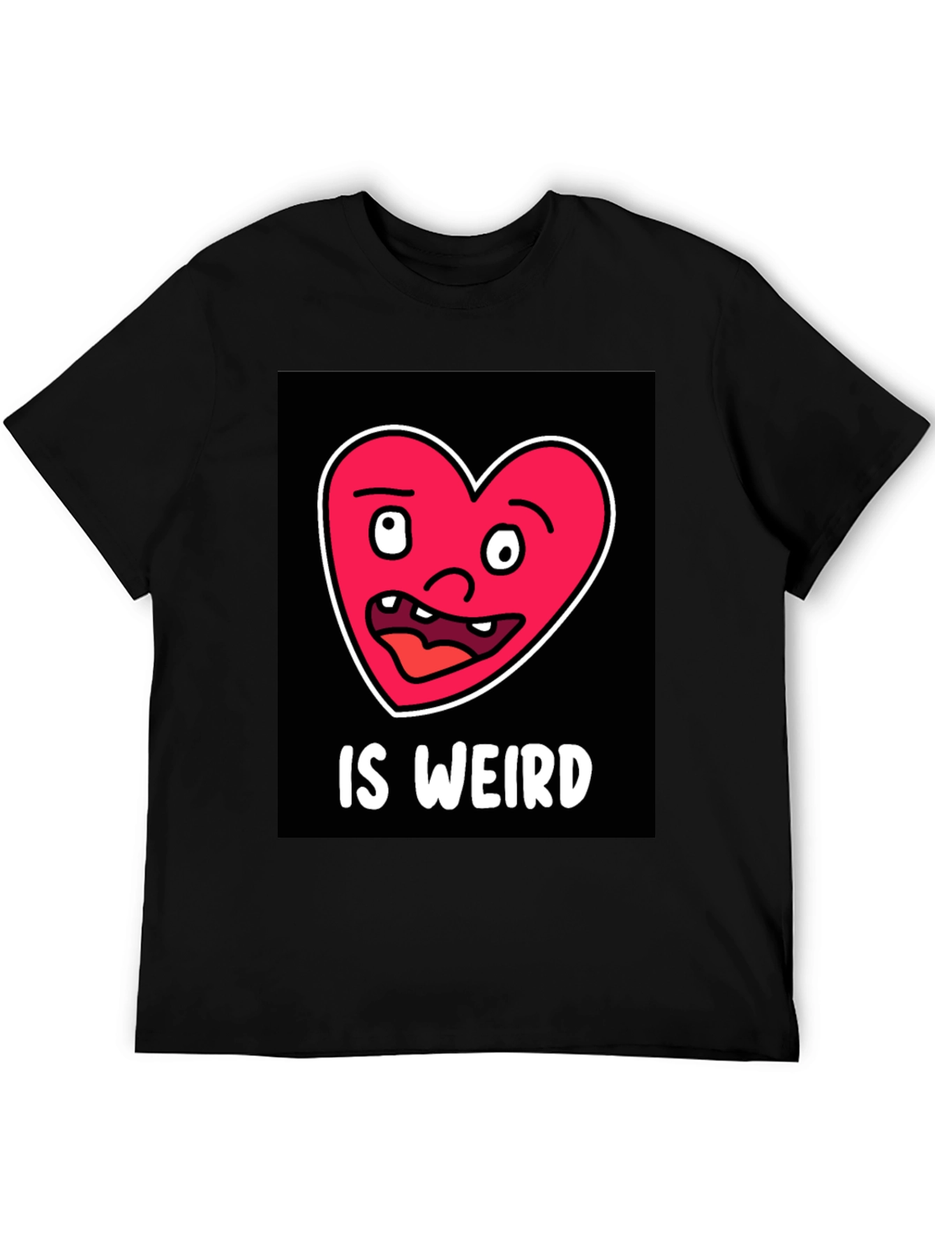 Funny Weird Heart T-Shirt - Black Cotton Tee