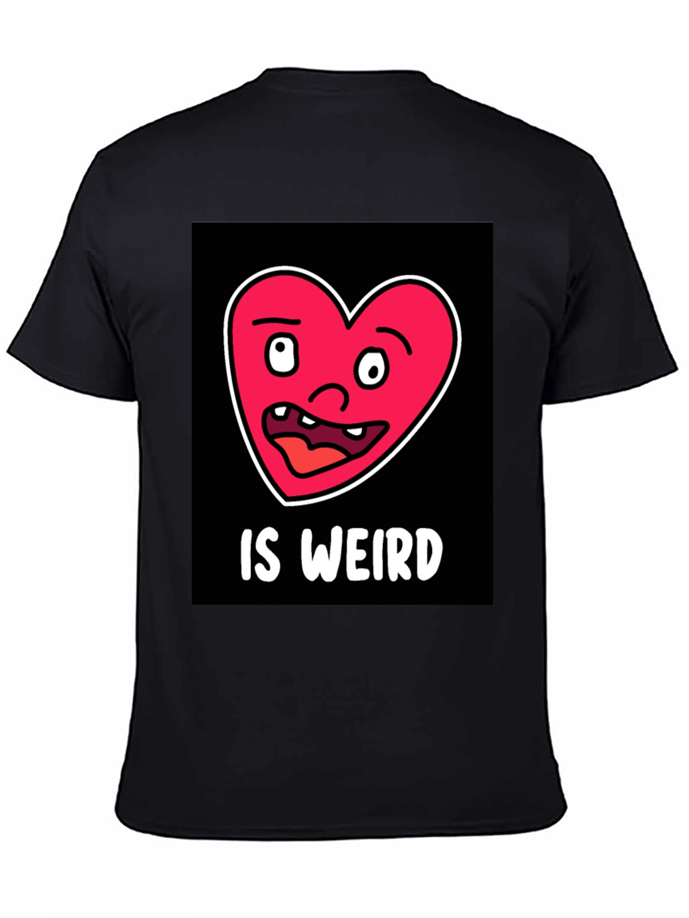 Funny Weird Heart T-Shirt - Black Cotton Tee