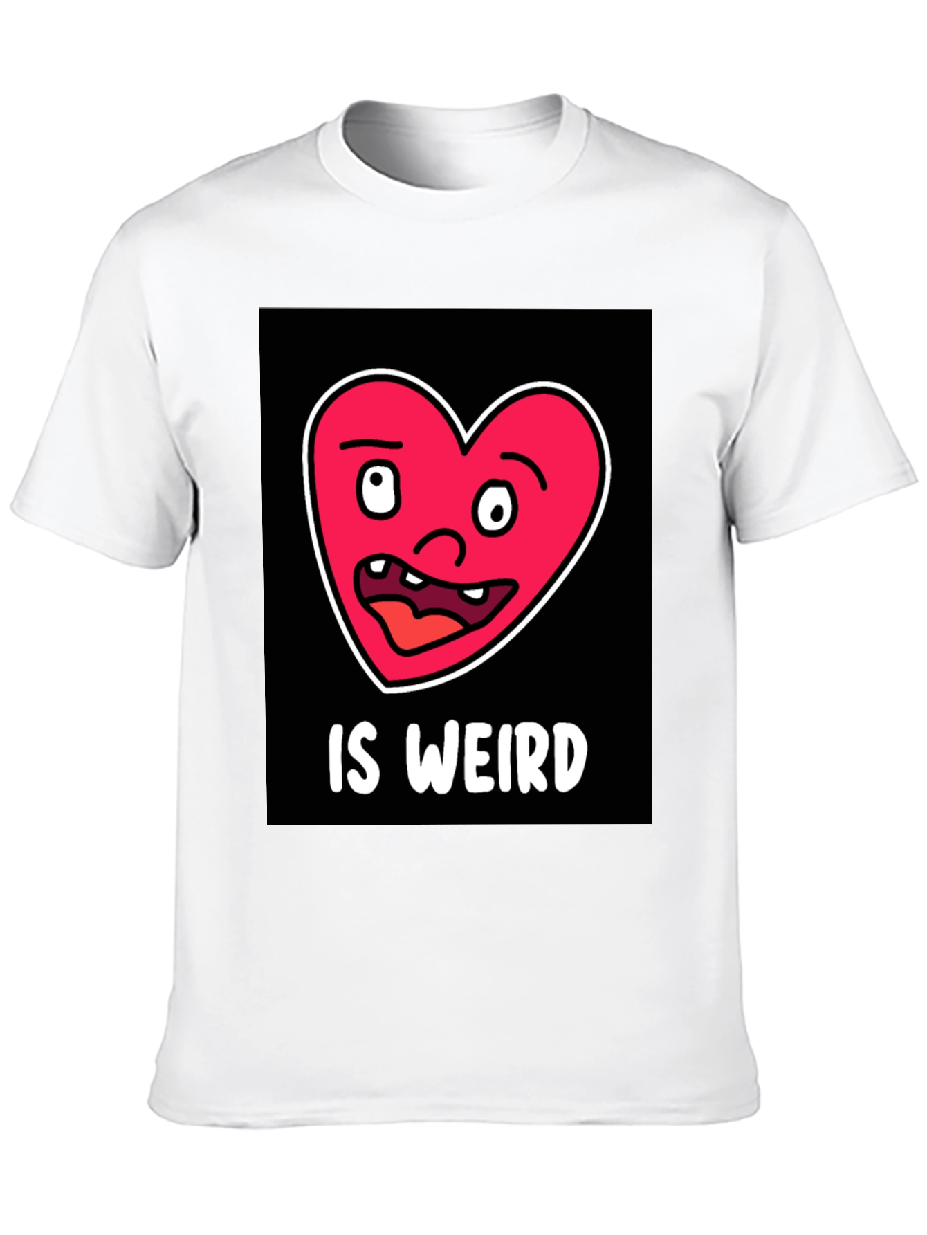 Funny Weird Heart T-Shirt - Black Cotton Tee