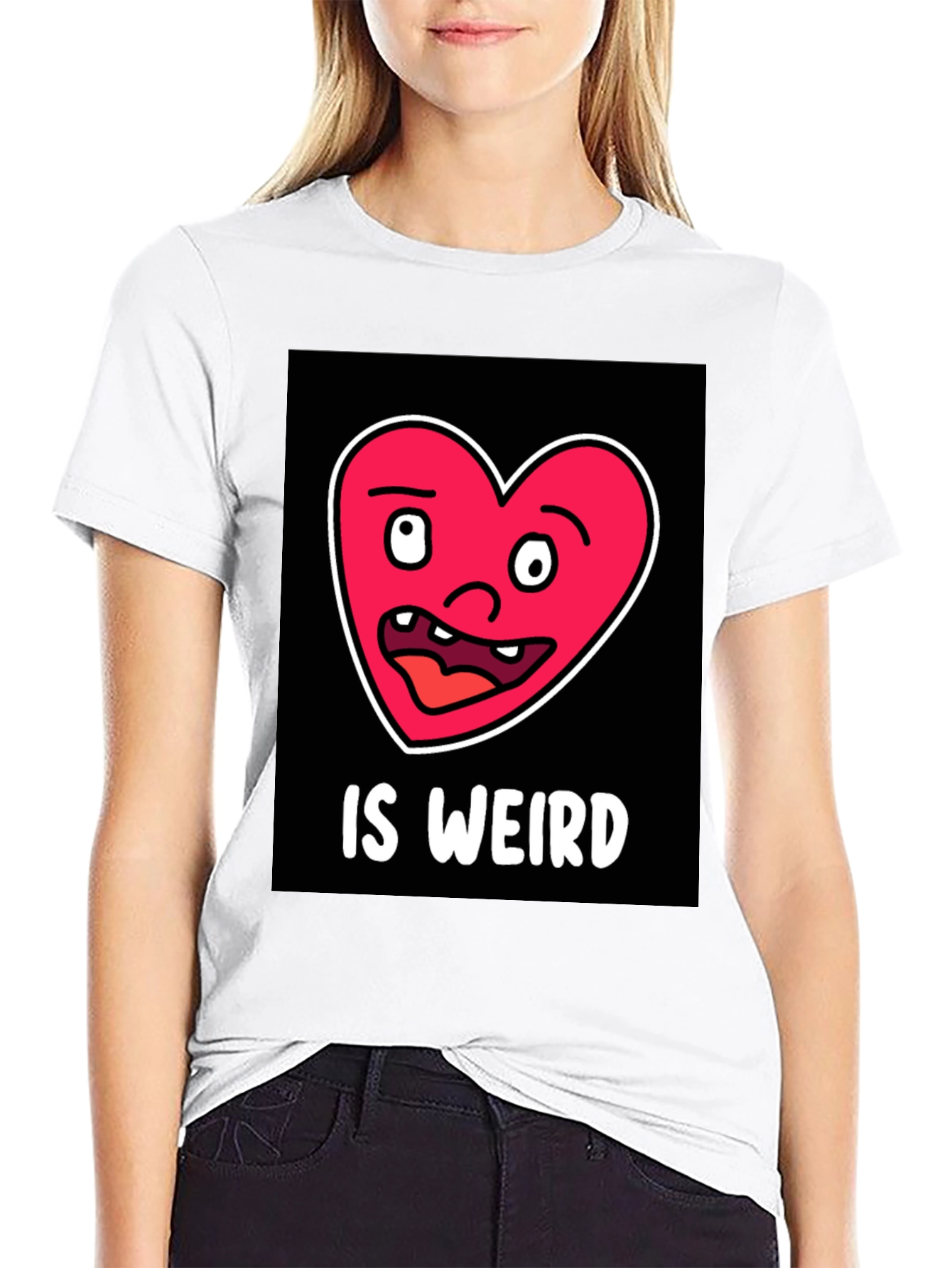 Funny Weird Heart T-Shirt - Black Cotton Tee