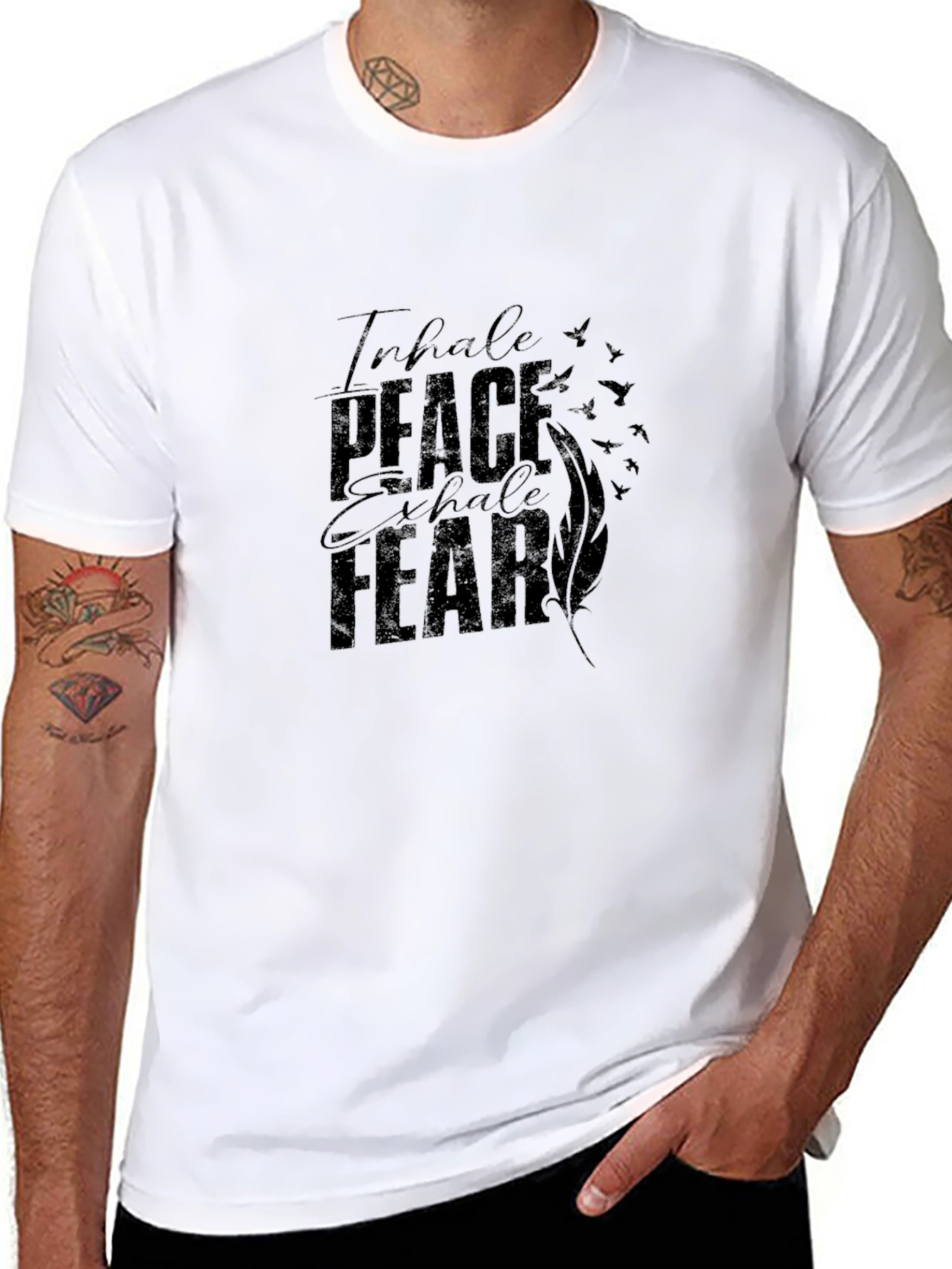 Inhale Peace Exhale Fear Graphic T-Shirt