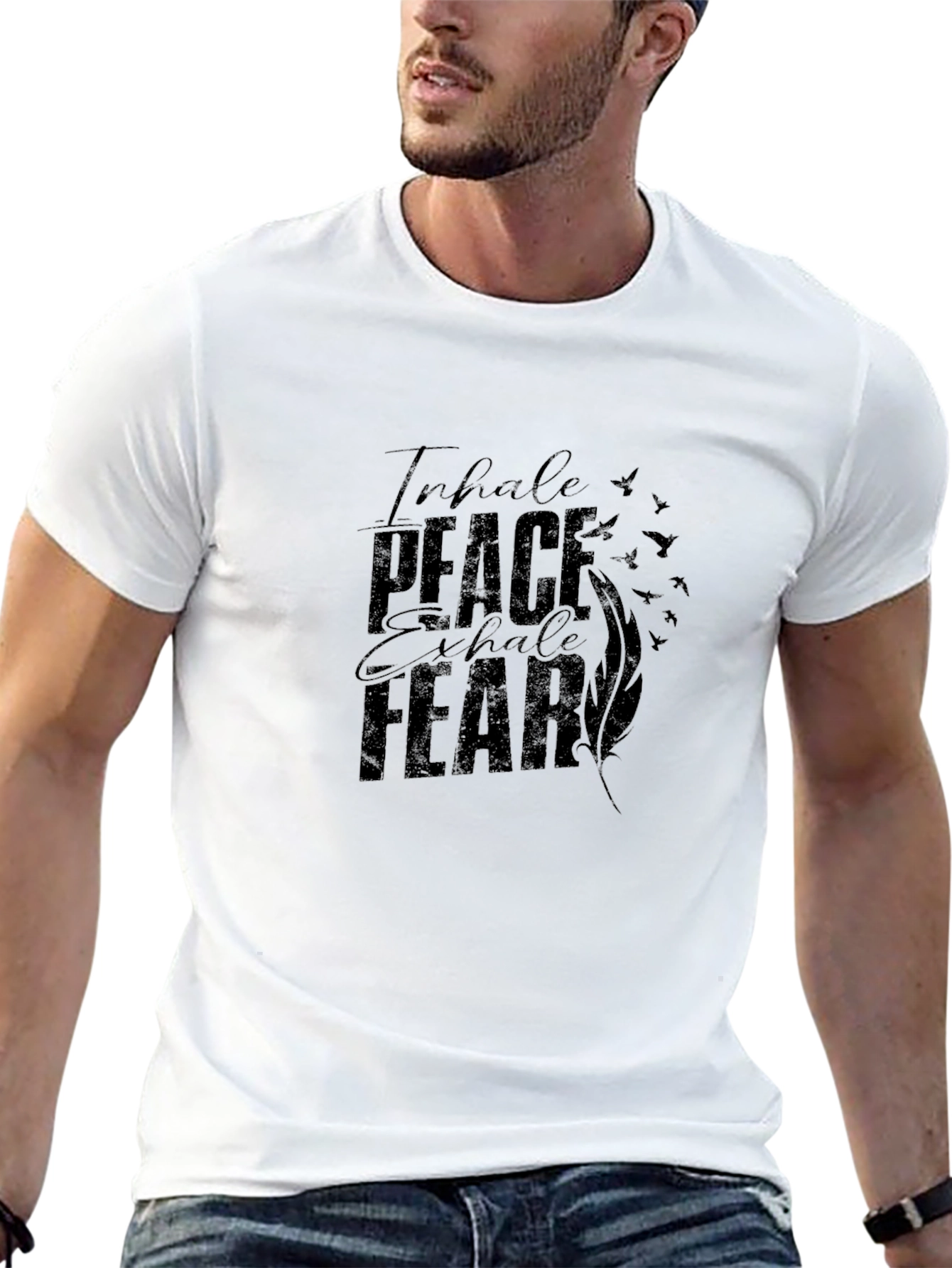 Inhale Peace Exhale Fear Graphic T-Shirt