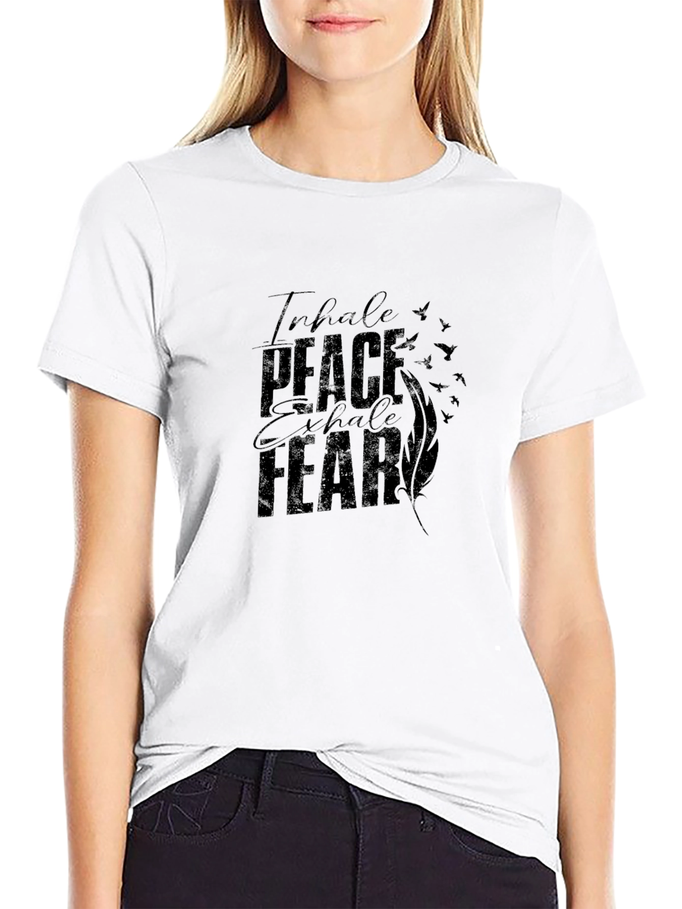 Inhale Peace Exhale Fear Graphic T-Shirt