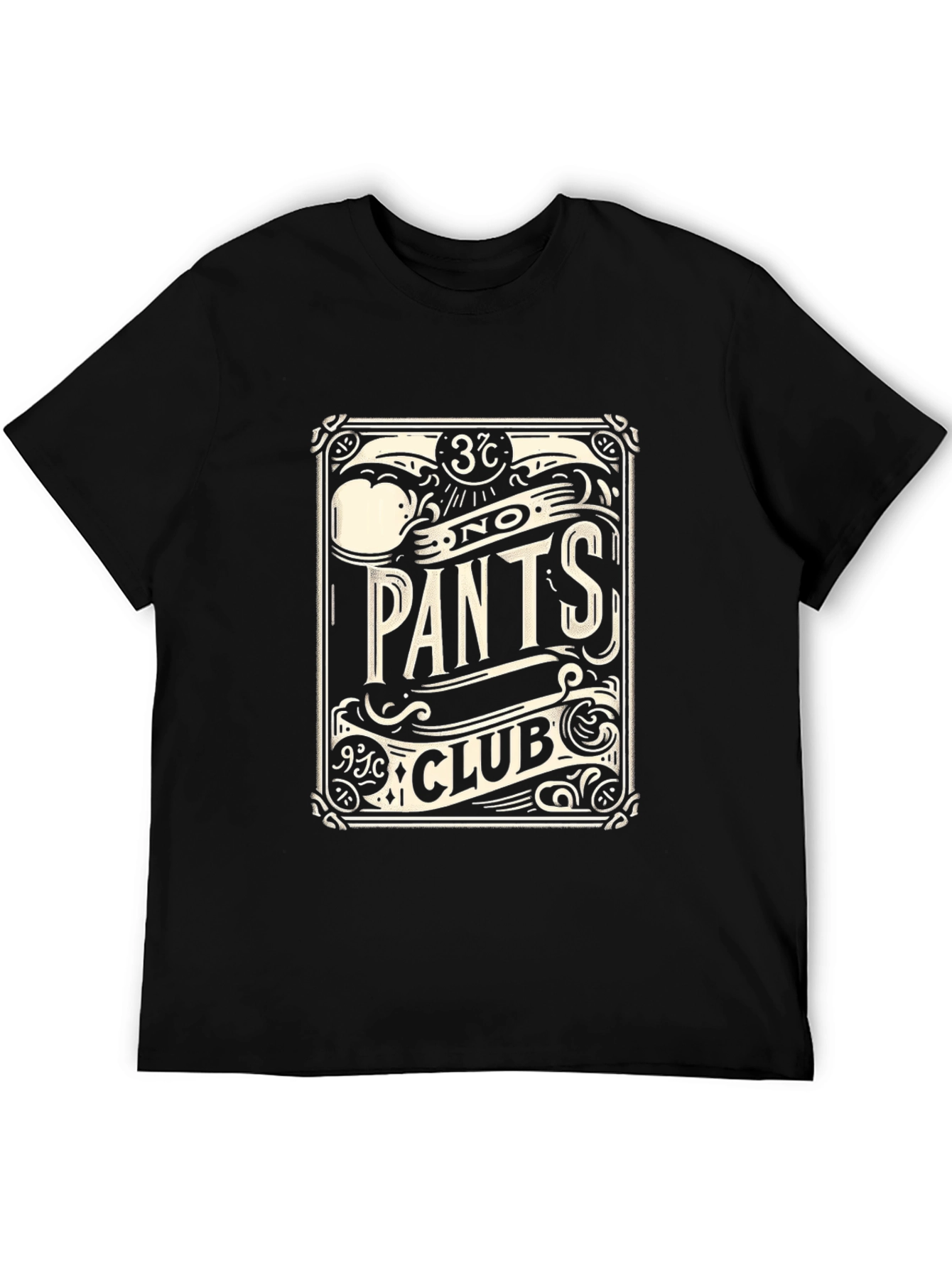 No Pants Club Black T-Shirt - Novelty Design