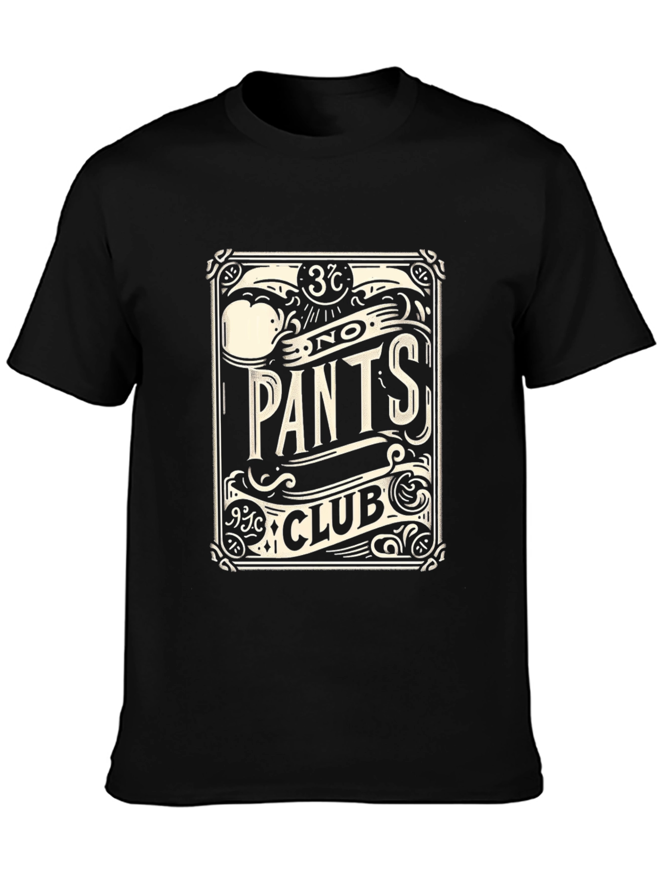 No Pants Club Black T-Shirt - Novelty Design