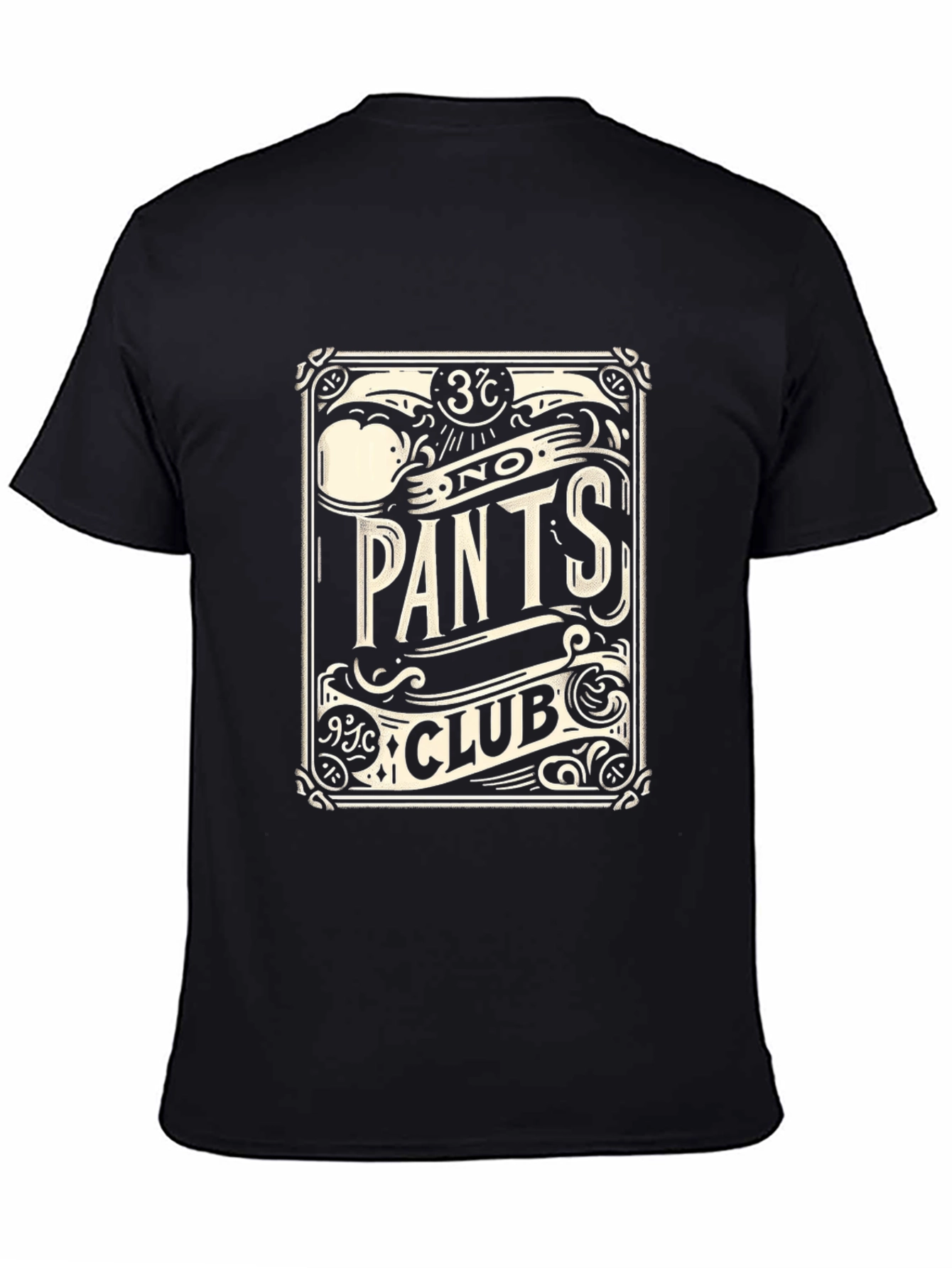 No Pants Club Black T-Shirt - Novelty Design