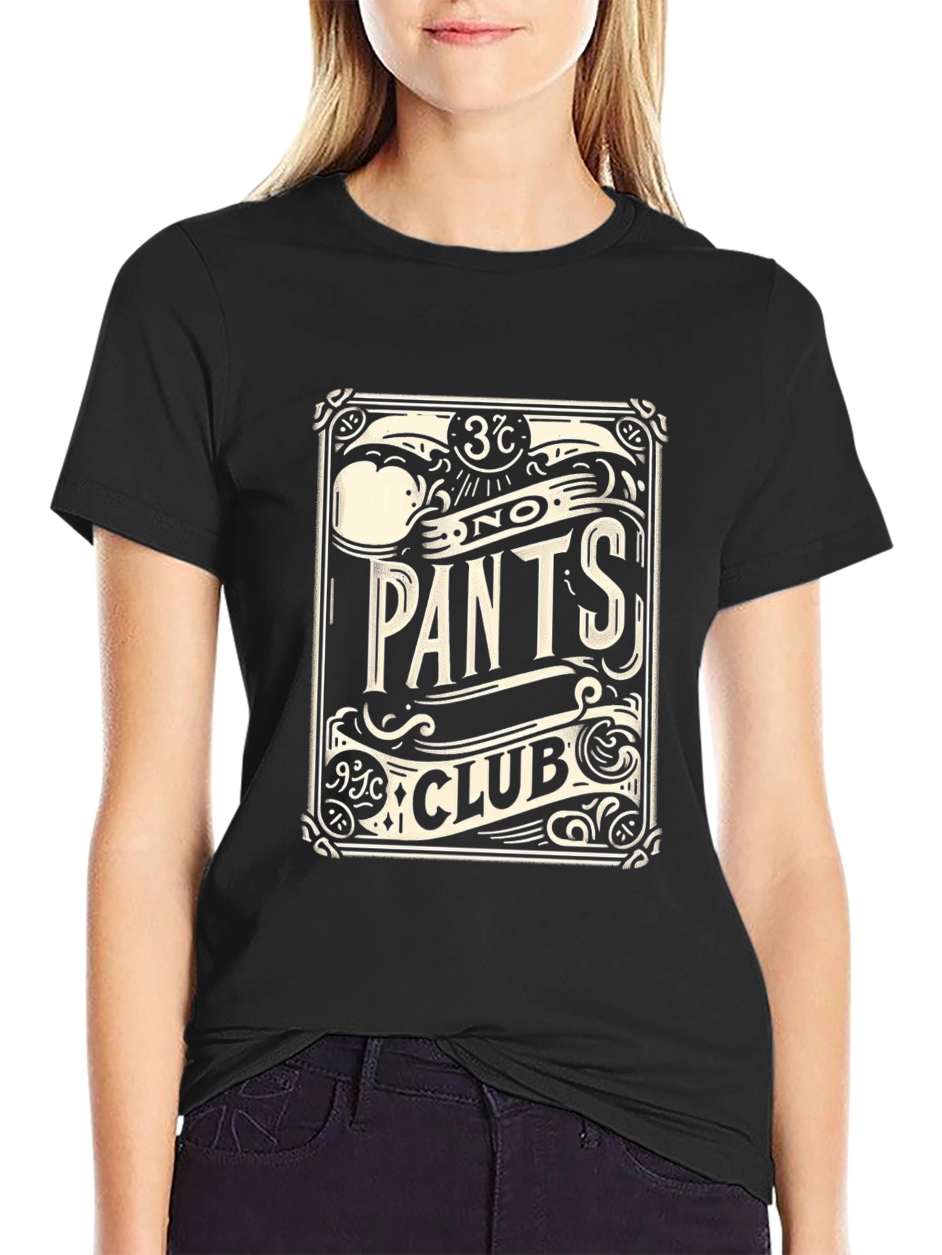 No Pants Club Black T-Shirt - Novelty Design