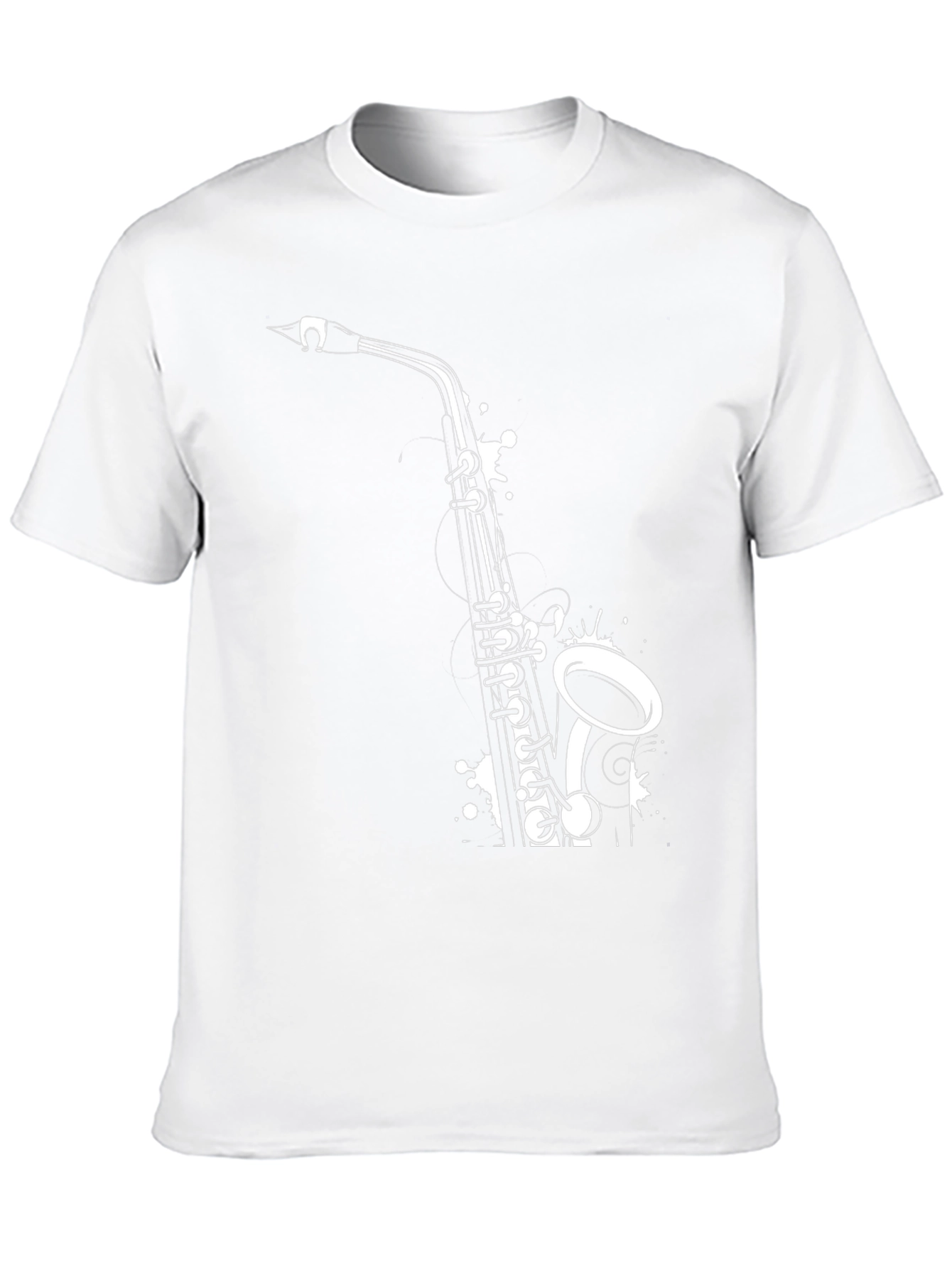 Saxophone Graphic Tee - Black Cotton T-Shirt
