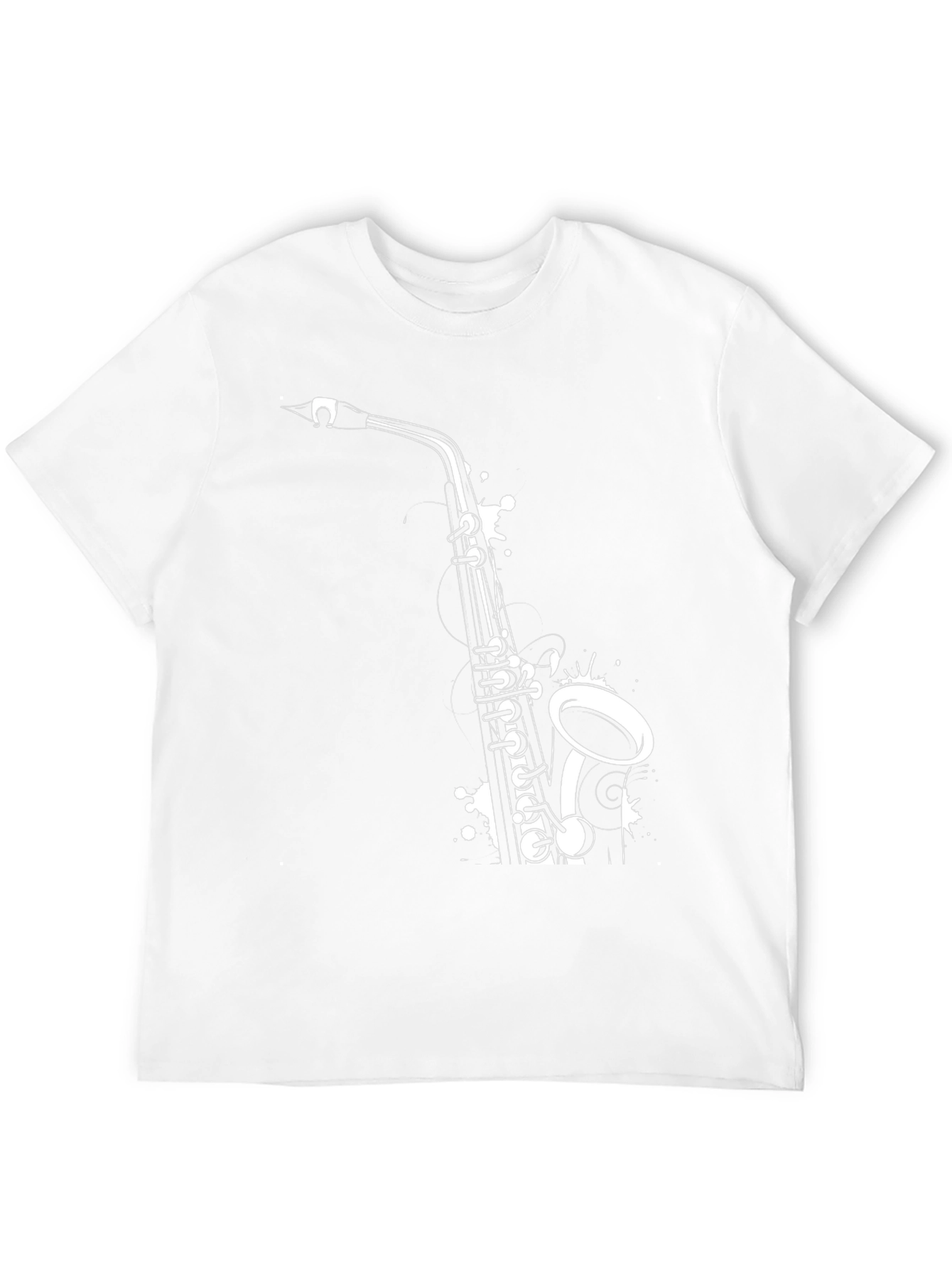 Saxophone Graphic Tee - Black Cotton T-Shirt