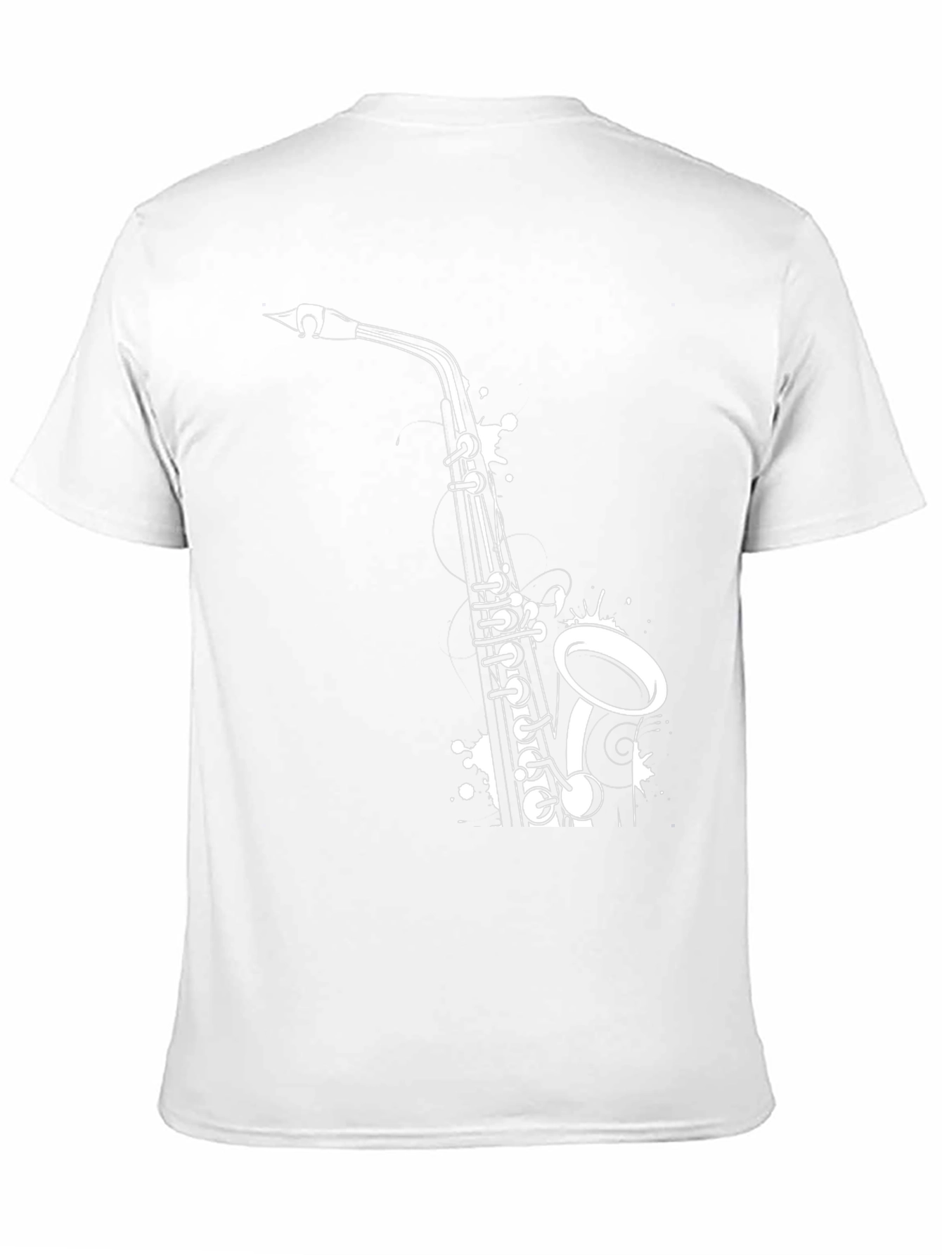 Saxophone Graphic Tee - Black Cotton T-Shirt