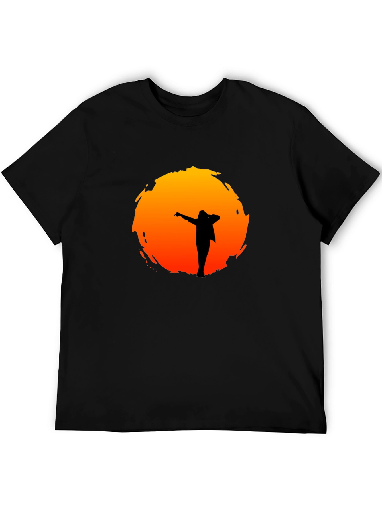 Silhouette Sunset Graphic Tee - Stylish Black T-Shirt