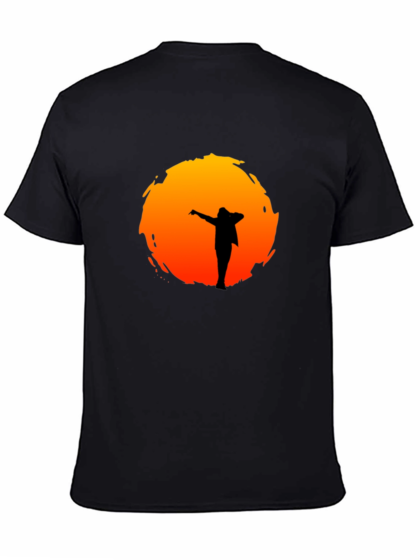 Silhouette Sunset Graphic Tee - Stylish Black T-Shirt