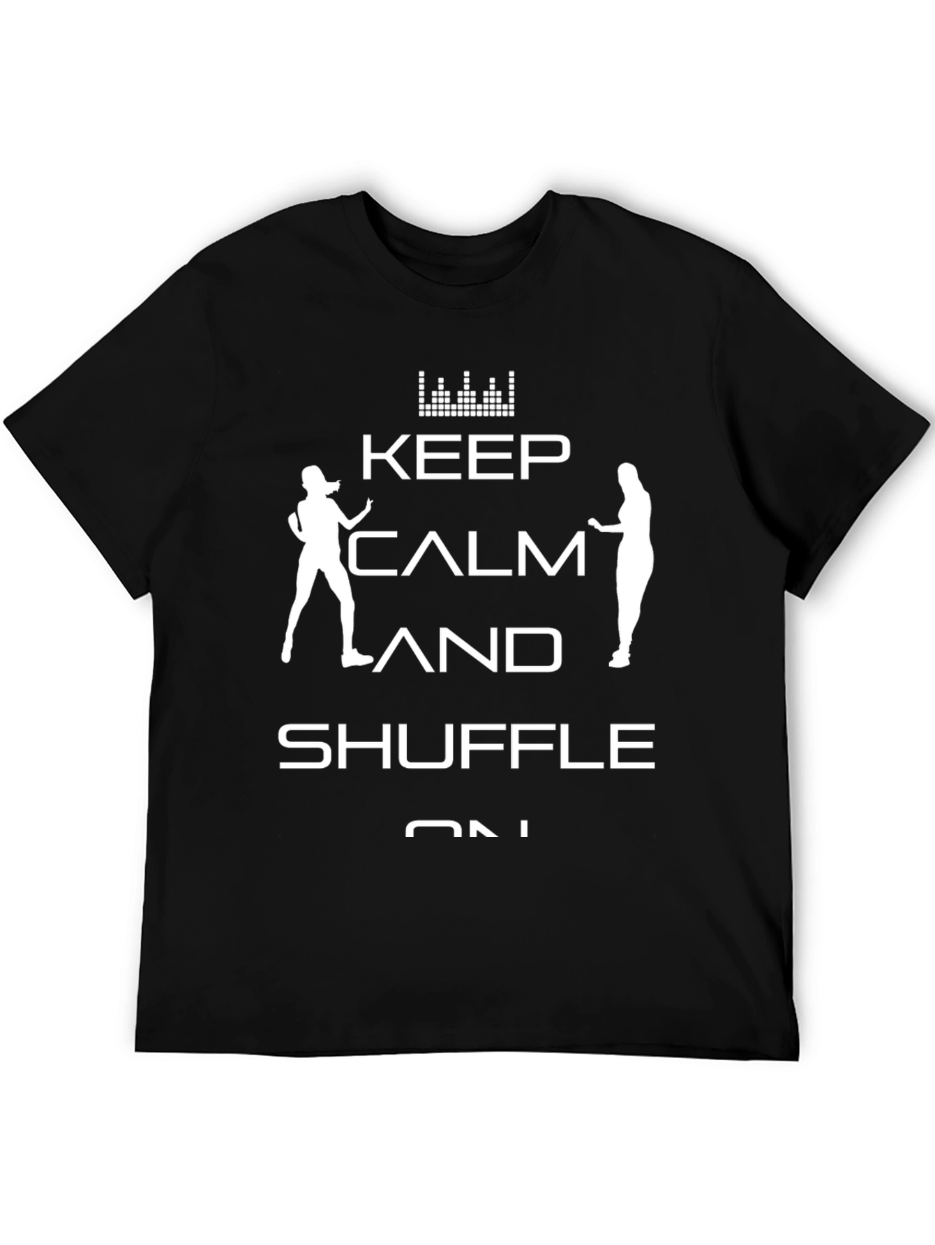Keep Calm and Shuffle On Black T-Shirt