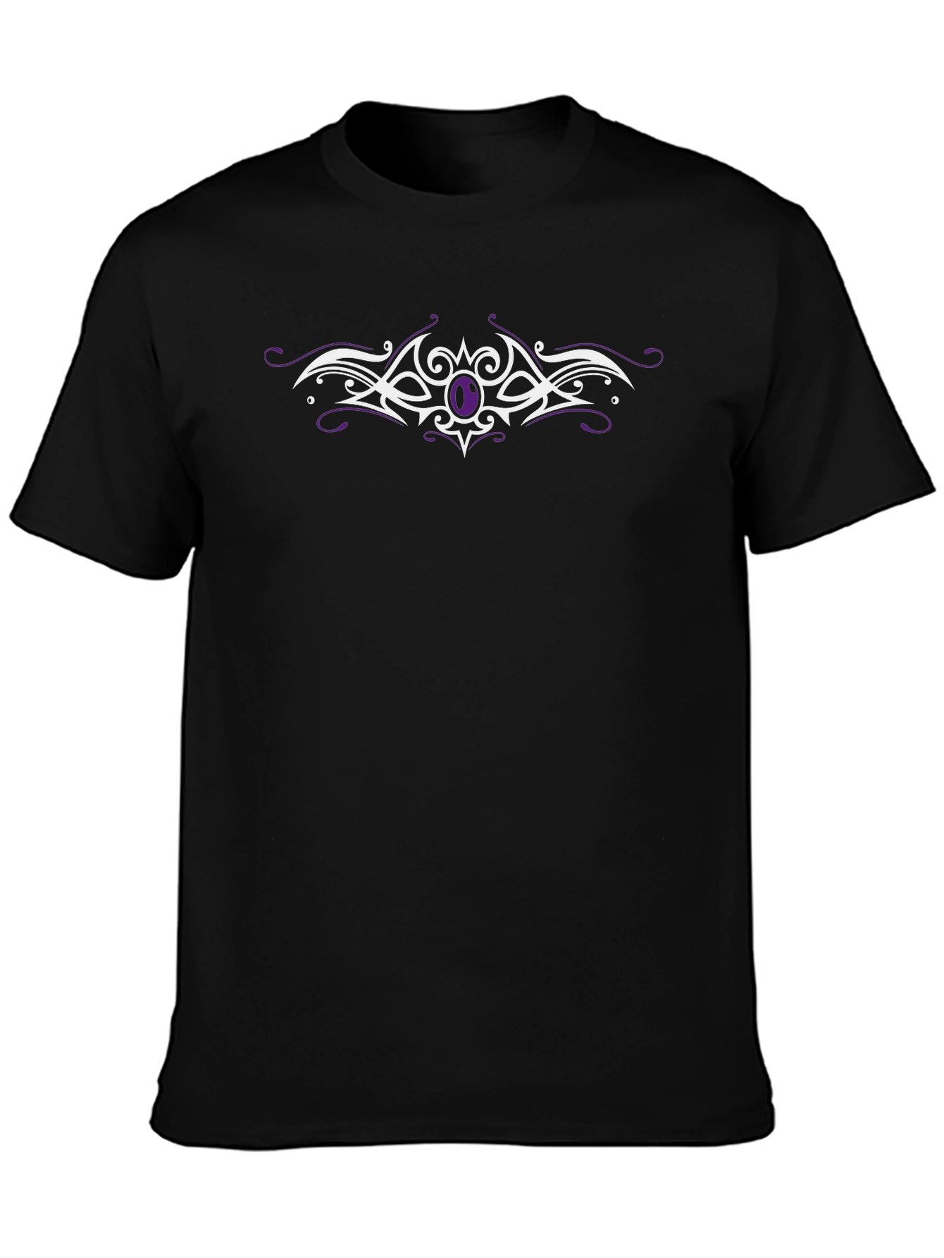 Tribal Gemstone Graphic Tee - Sleek Black Cotton
