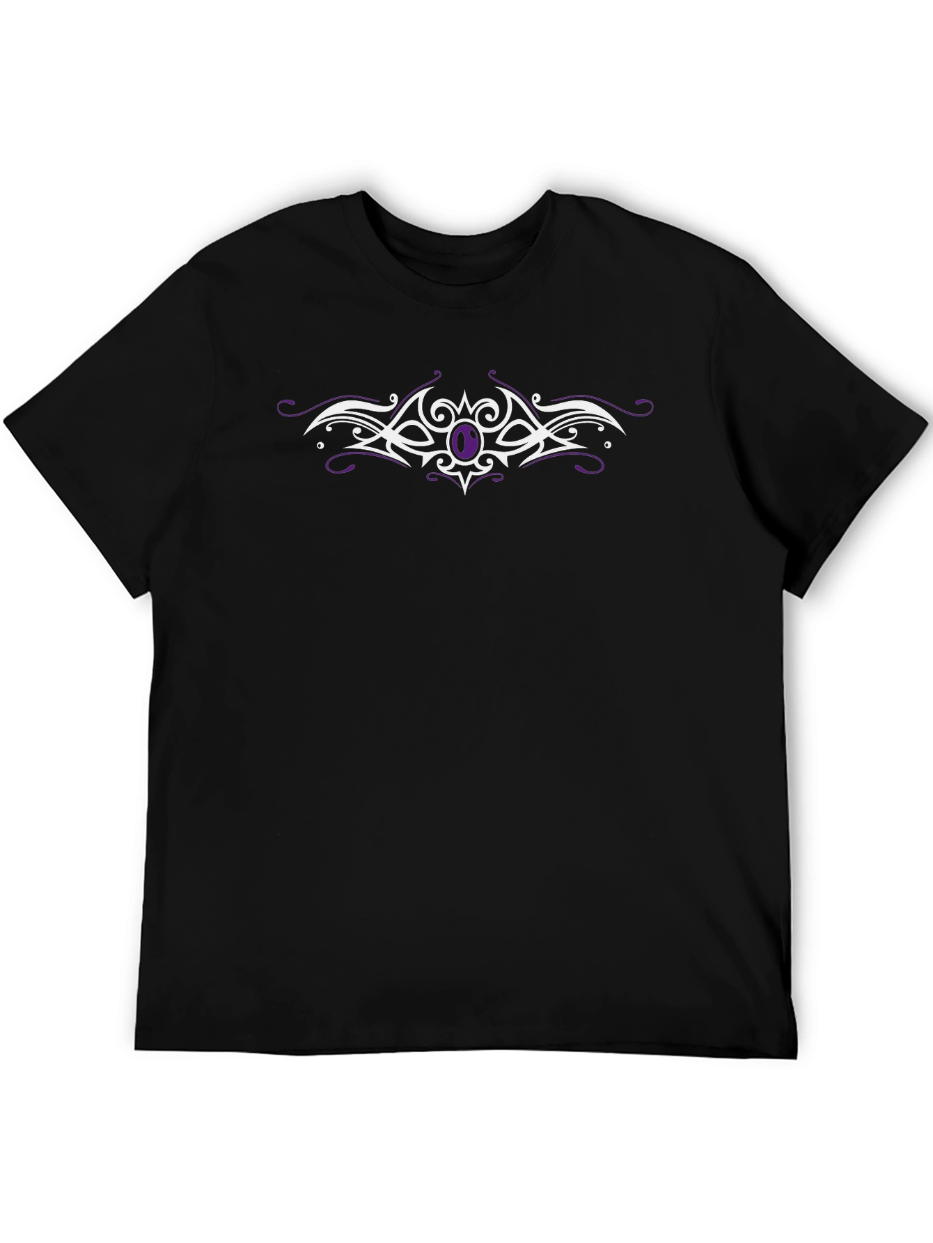 Tribal Gemstone Graphic Tee - Sleek Black Cotton