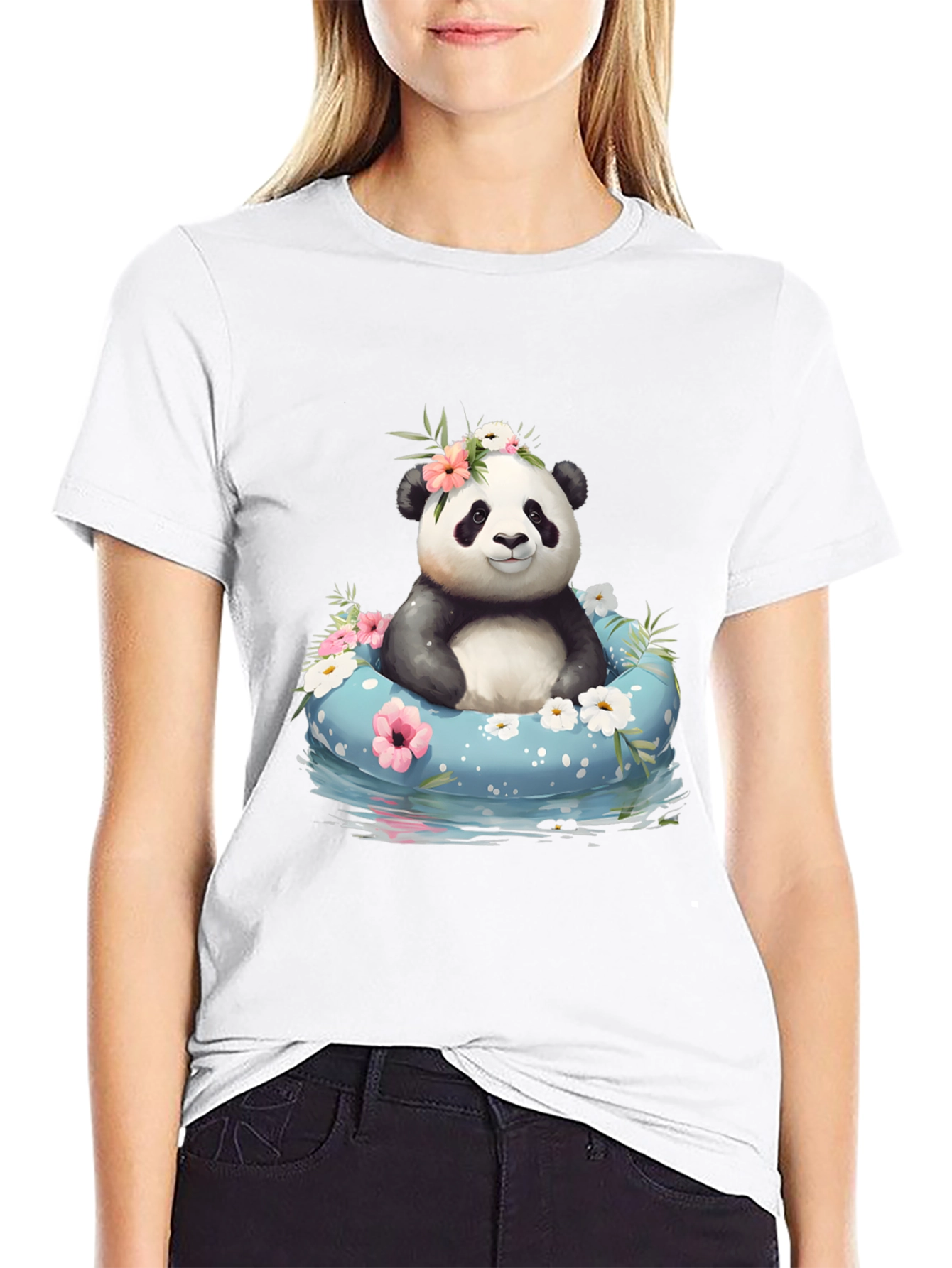 Panda in Pool T-Shirt