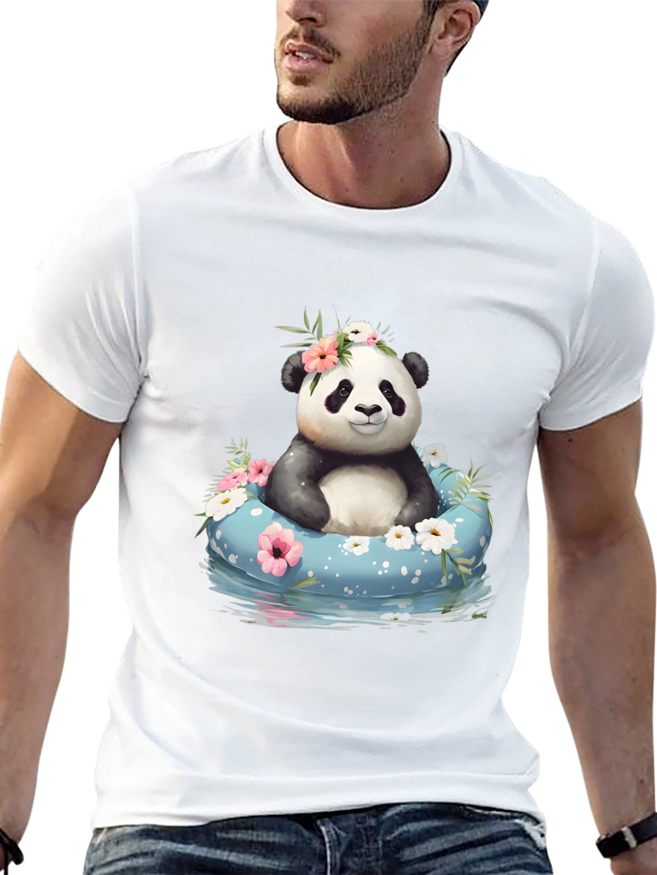 Panda in Pool T-Shirt