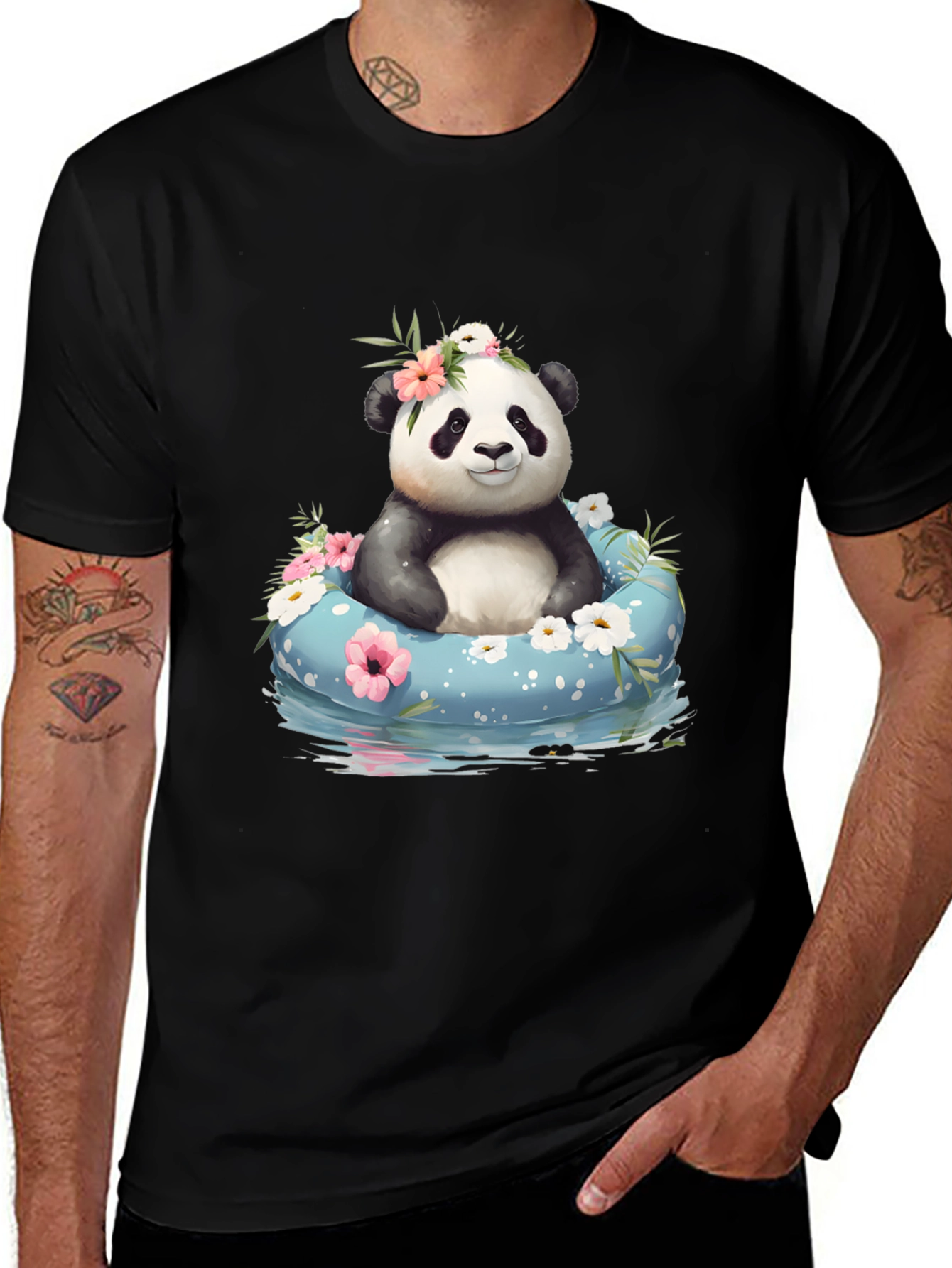 Panda in Pool T-Shirt