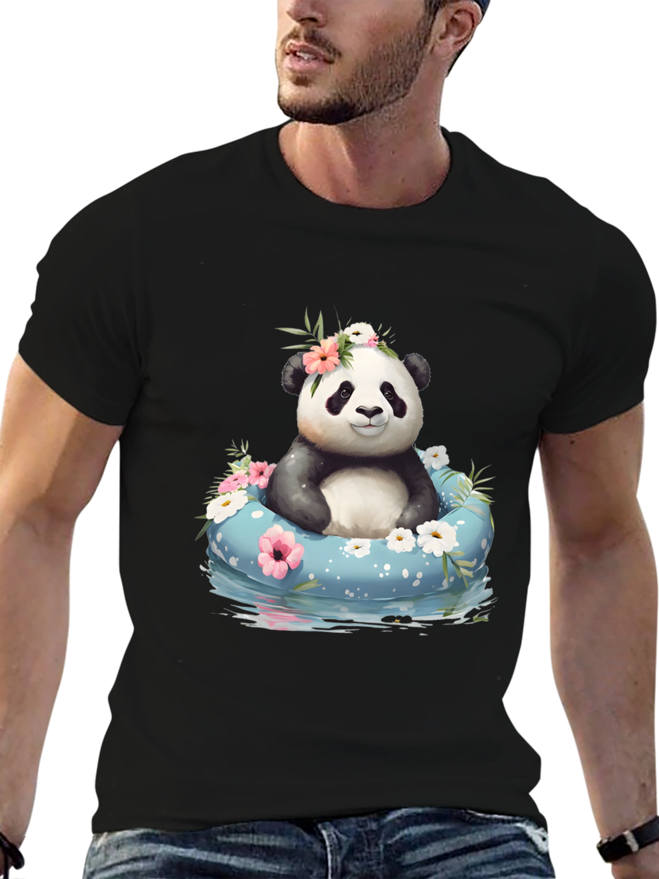 Panda in Pool T-Shirt