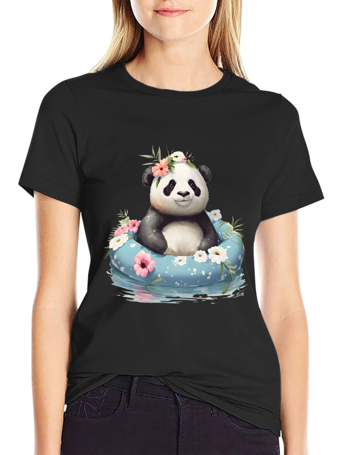 Panda in Pool T-Shirt