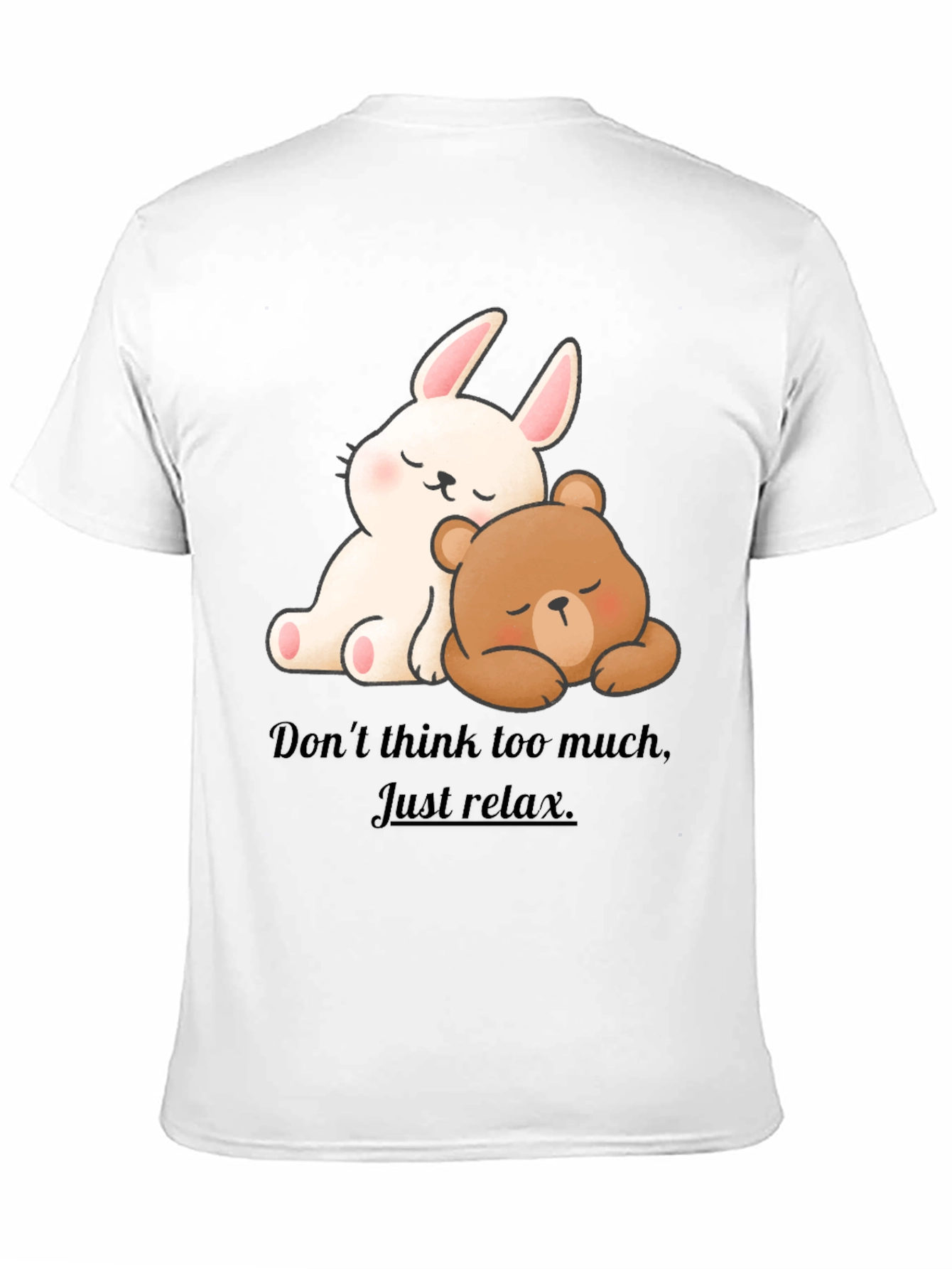 Cute Cartoon Bunny & Bear Relax T-Shirt