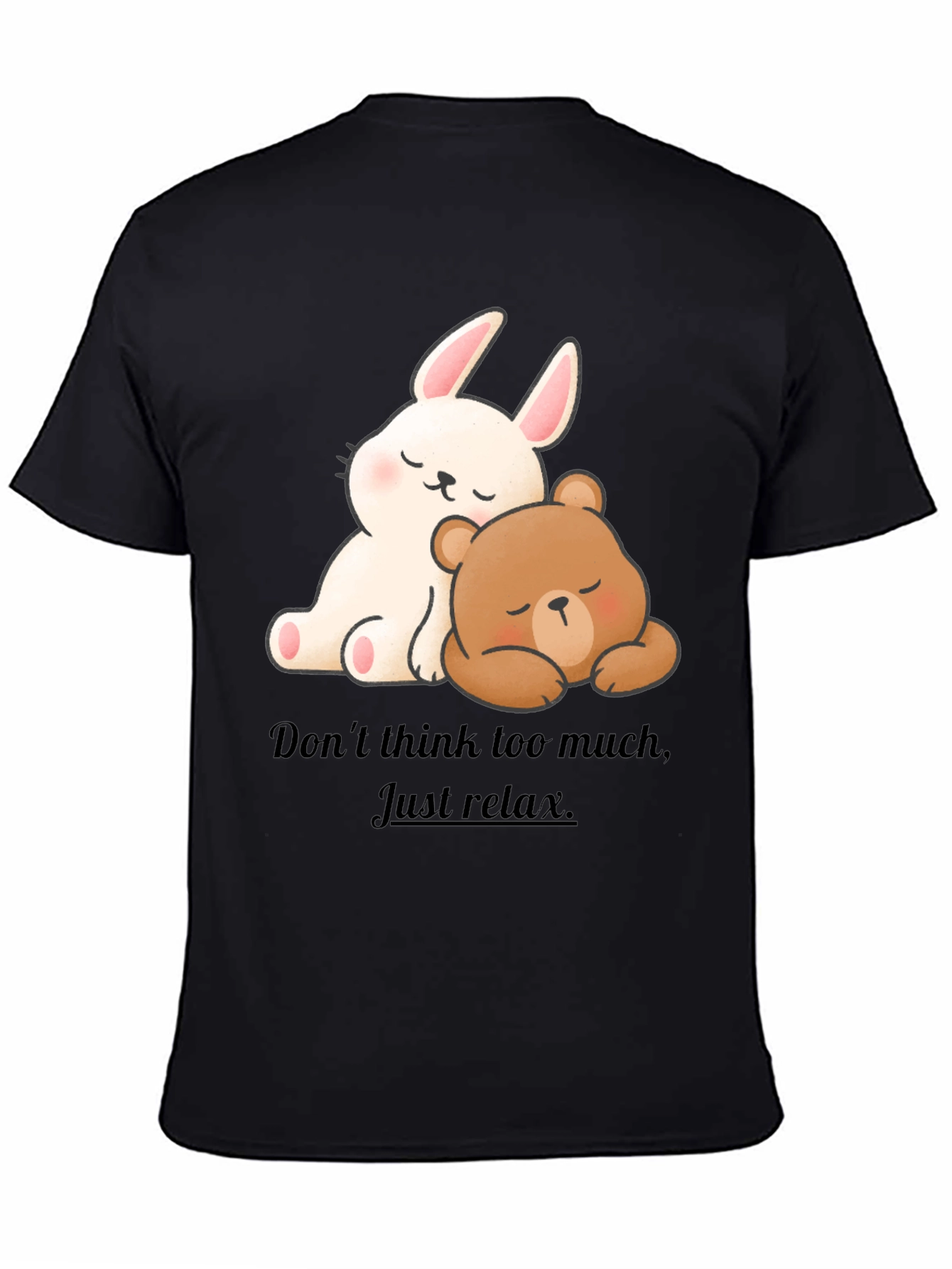 Cute Cartoon Bunny & Bear Relax T-Shirt