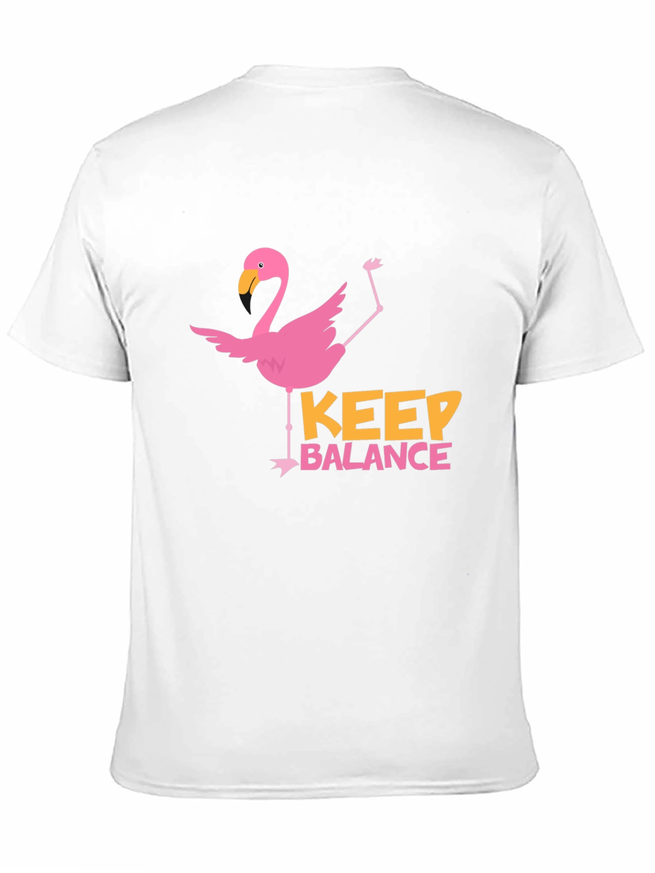Flamingo Keep Balance Graphic Black T-Shirt
