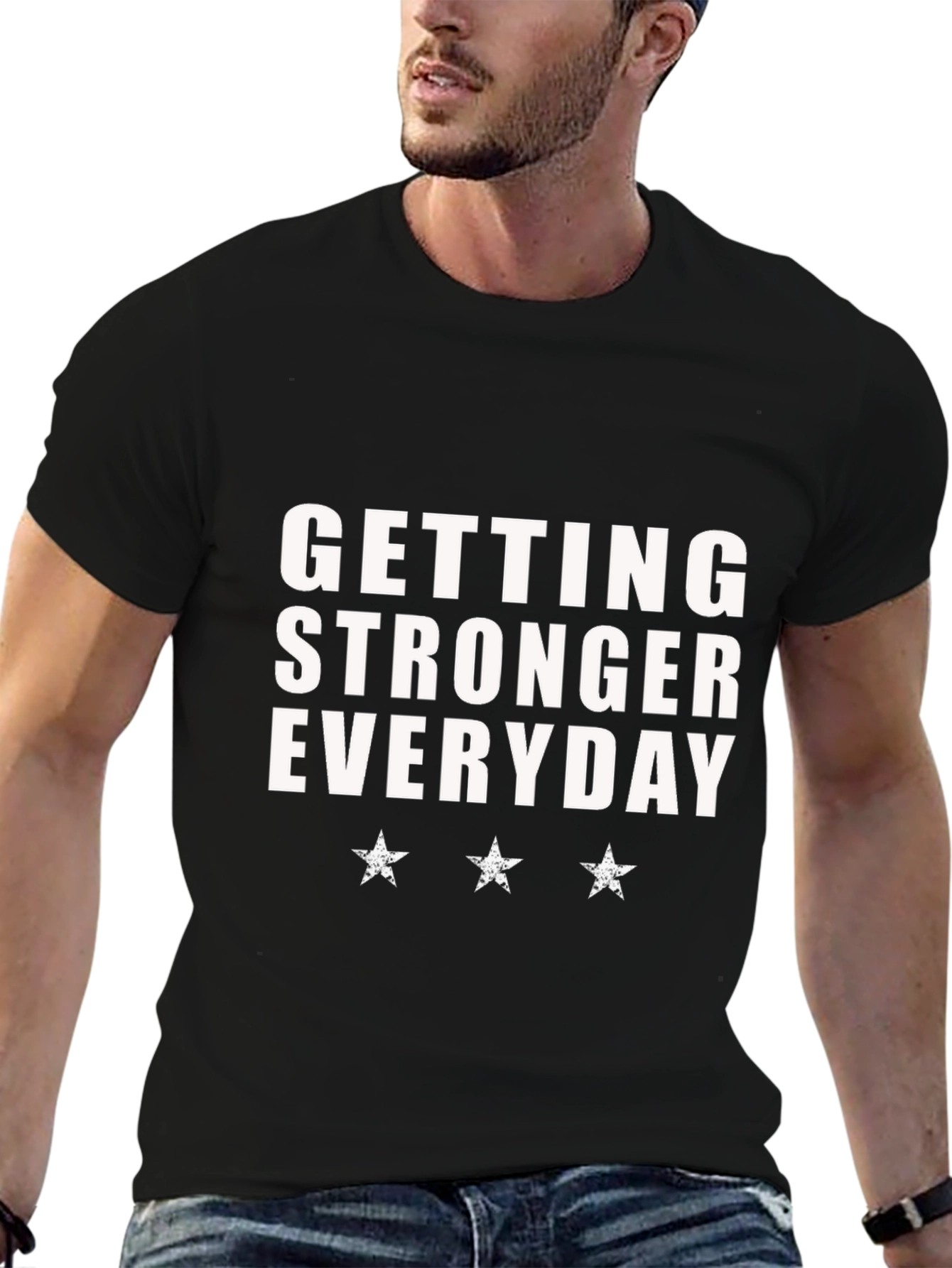 Getting Stronger Everyday Black T-Shirt