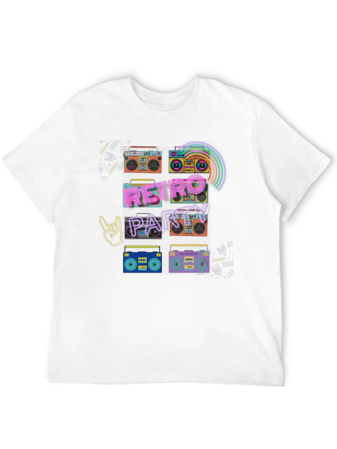 Retro Party Boombox T-Shirt - 80s Throwback Style!