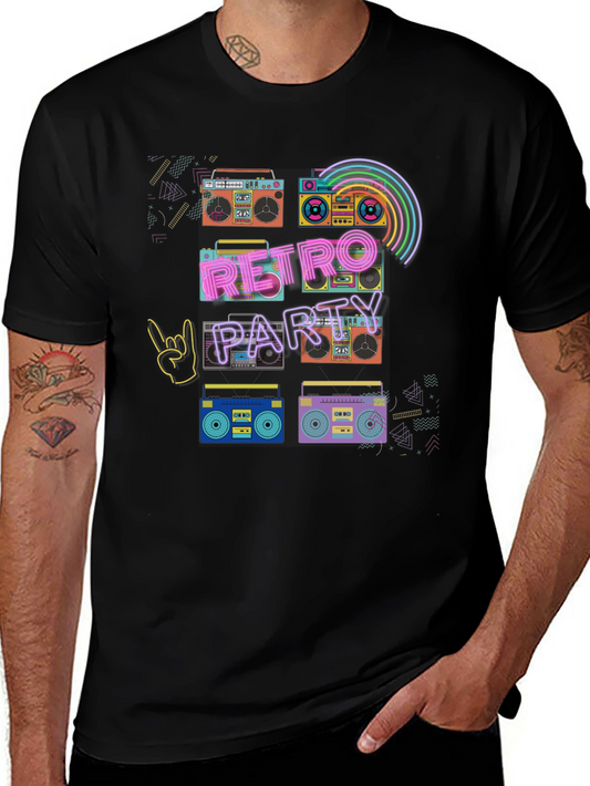 Retro Party Boombox T-Shirt - 80s Throwback Style!