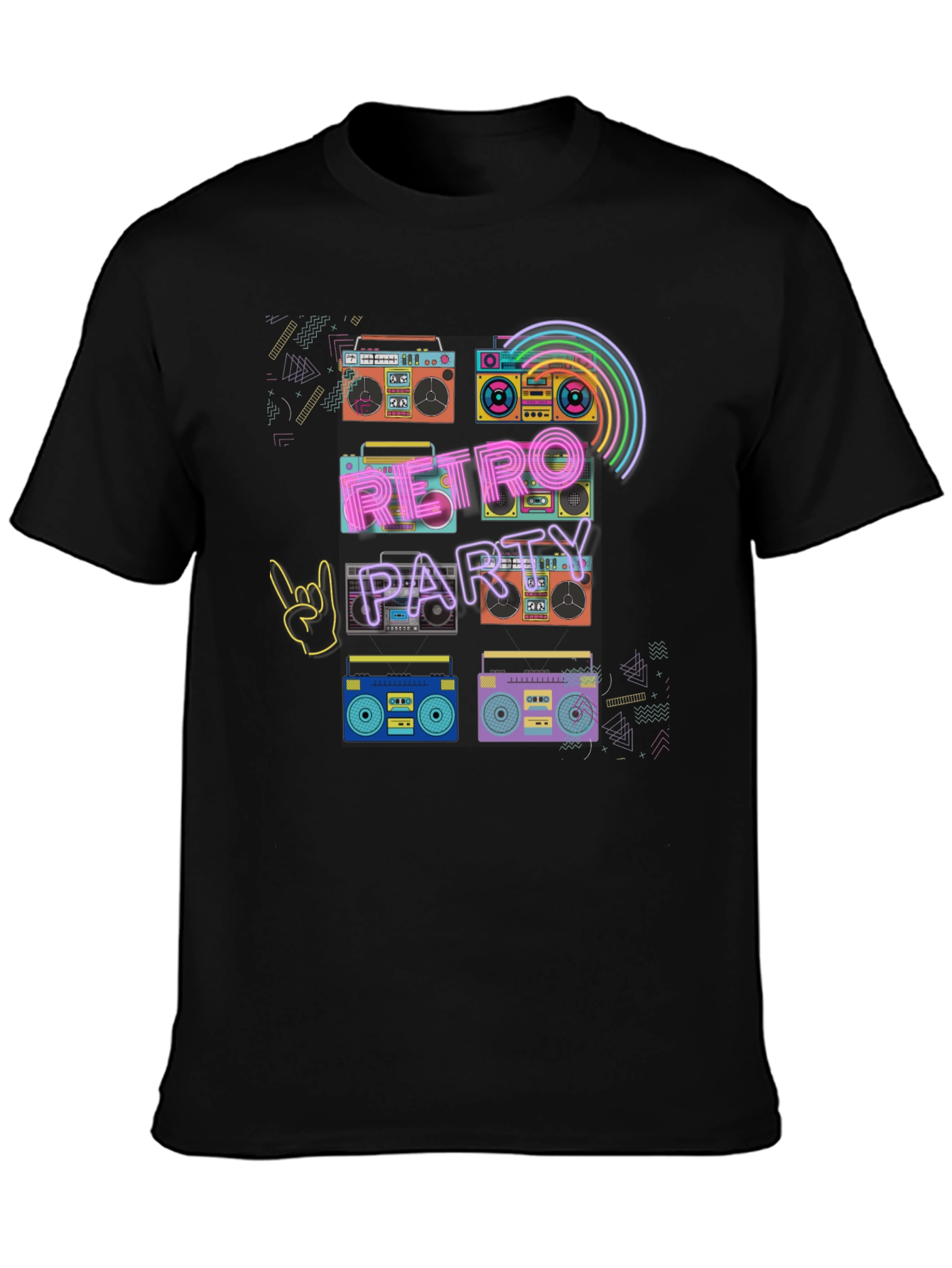Retro Party Boombox T-Shirt - 80s Throwback Style!