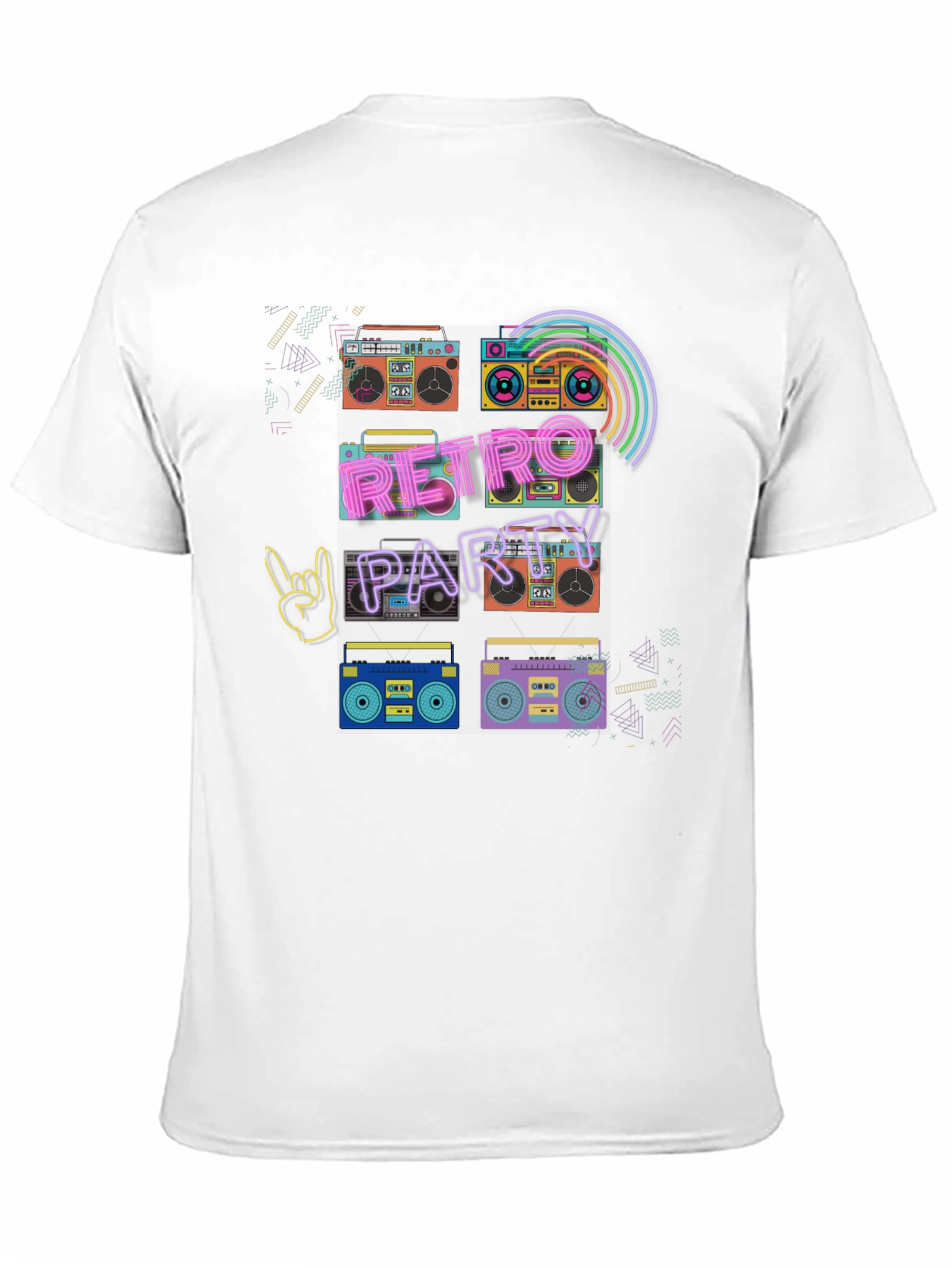 Retro Party Boombox T-Shirt - 80s Throwback Style!