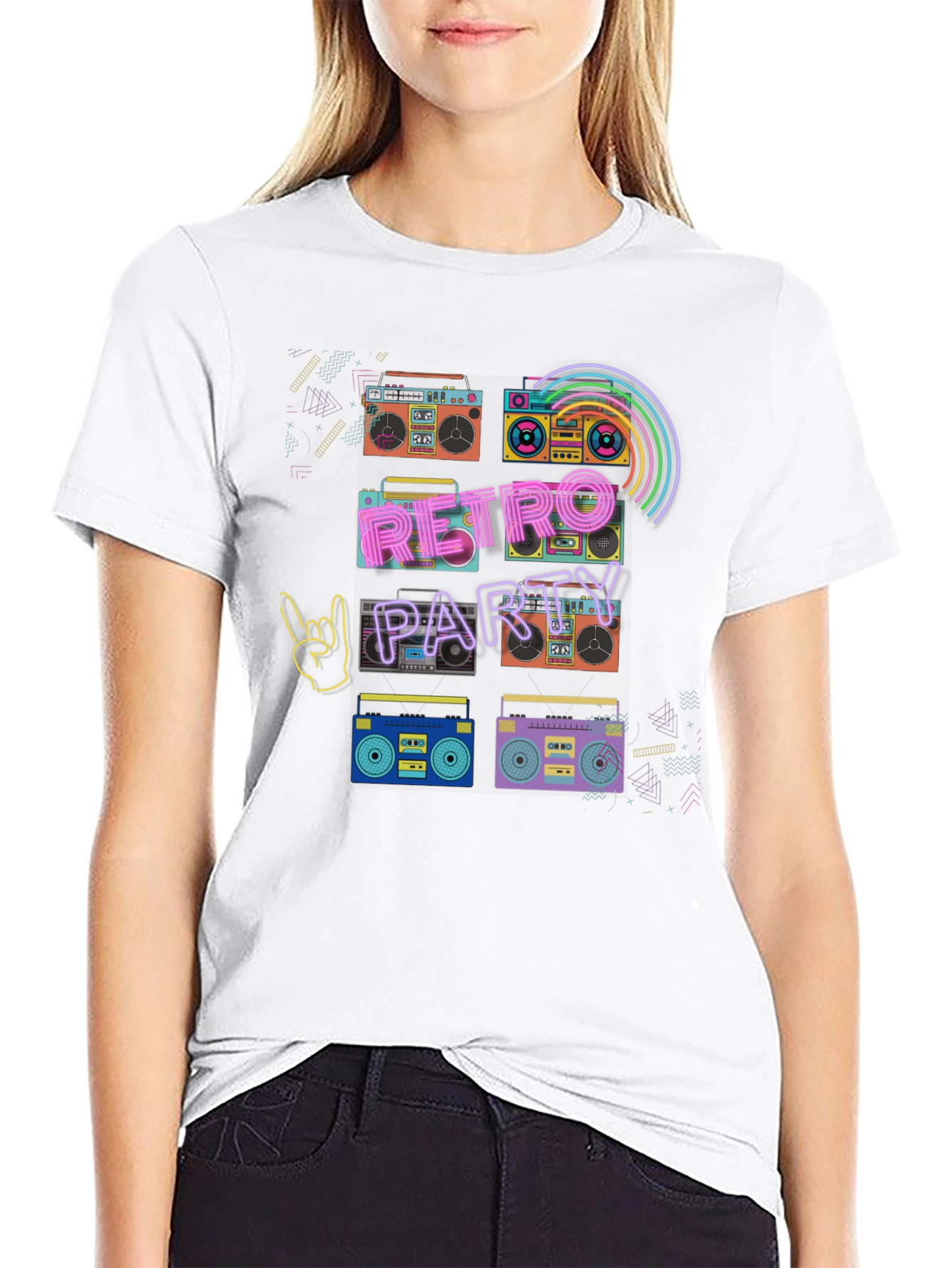 Retro Party Boombox T-Shirt - 80s Throwback Style!